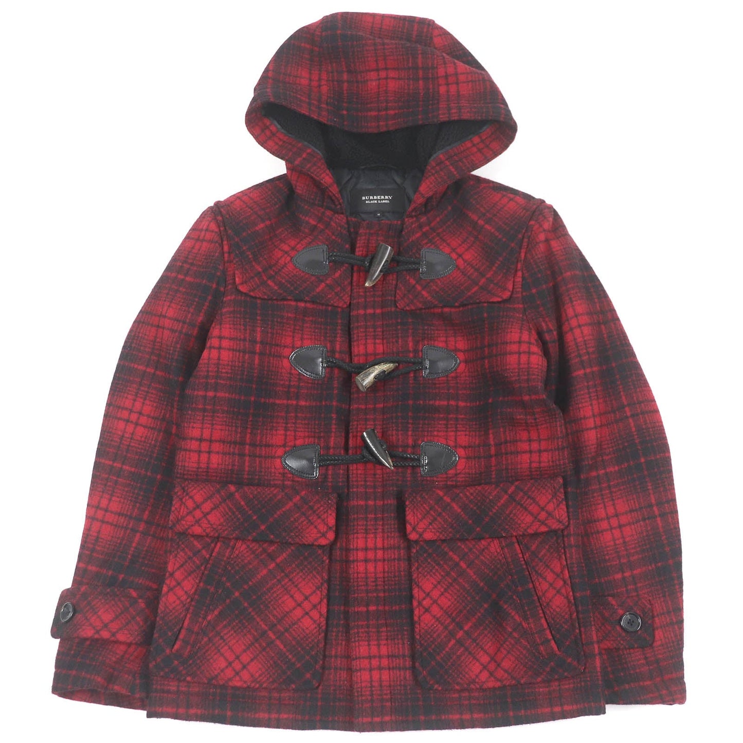 BURBERRY BLACK LABEL Duffel coat Outer material: 80% wool, Outer material: 13% nylon, Outer material: 5% polyester, Outer material: 2% acrylic, Lining: 100% polyester Red black mens M