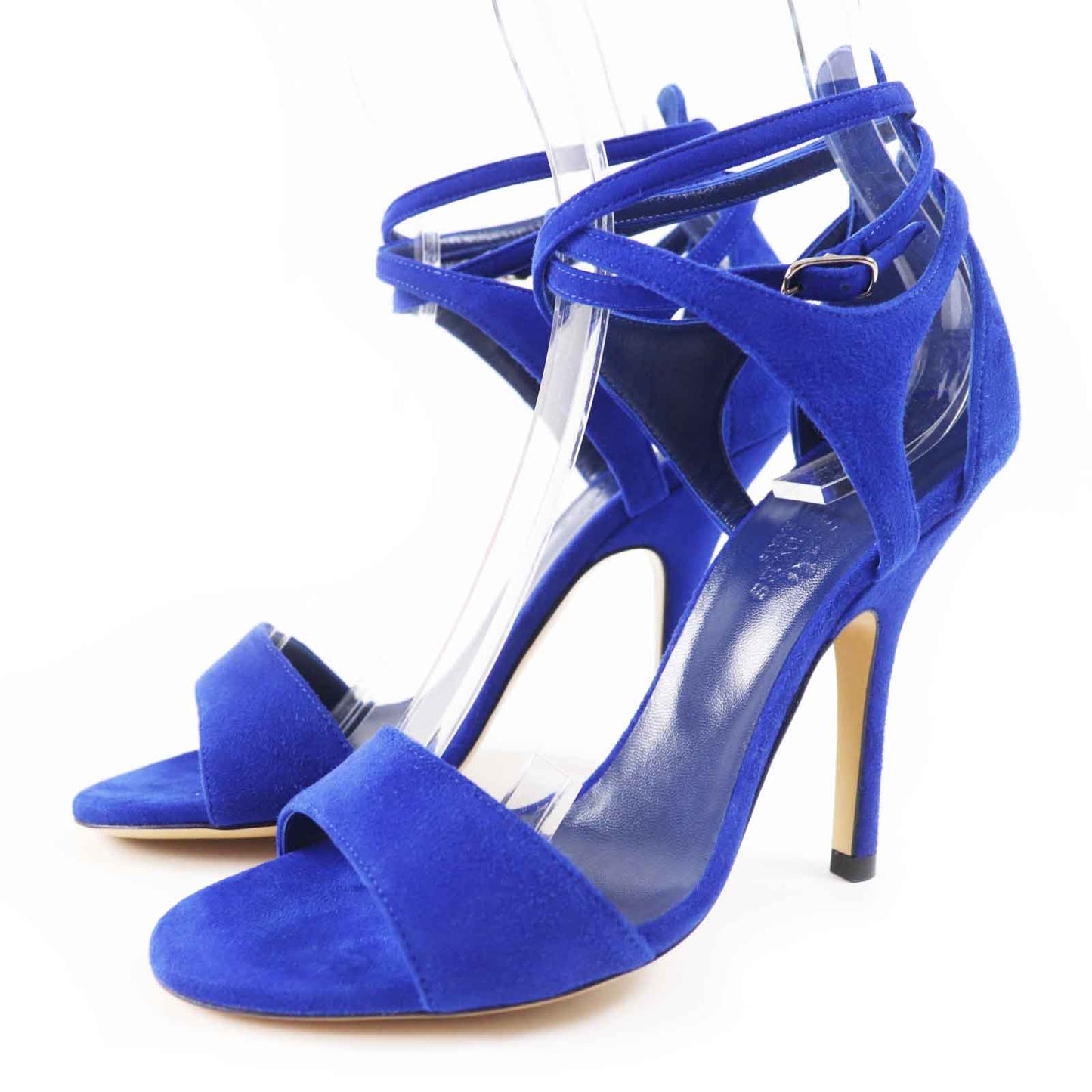 HERMES Sandals Main: Suede leather blue Women 35 1/2