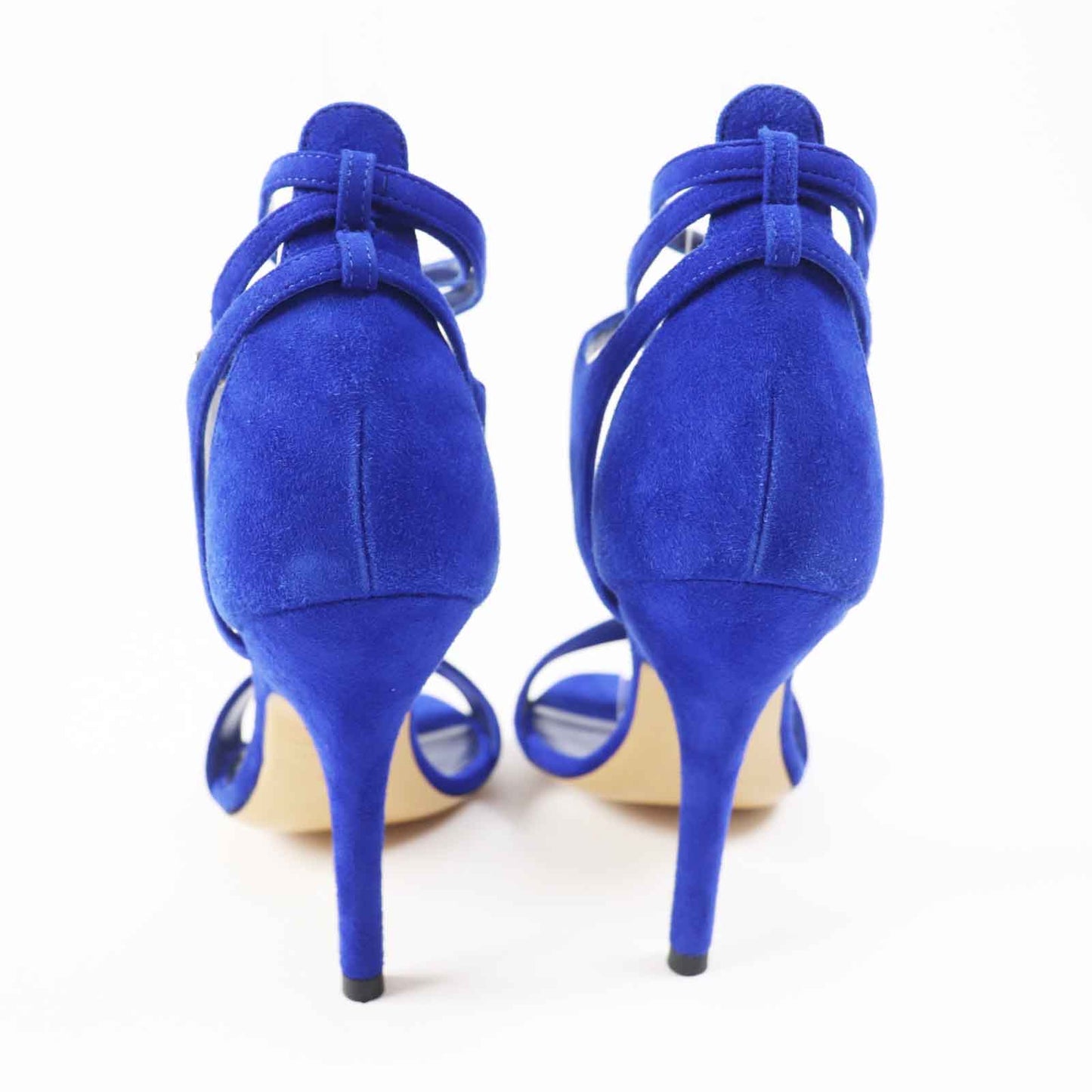 HERMES Sandals Main: Suede leather blue Women 35 1/2