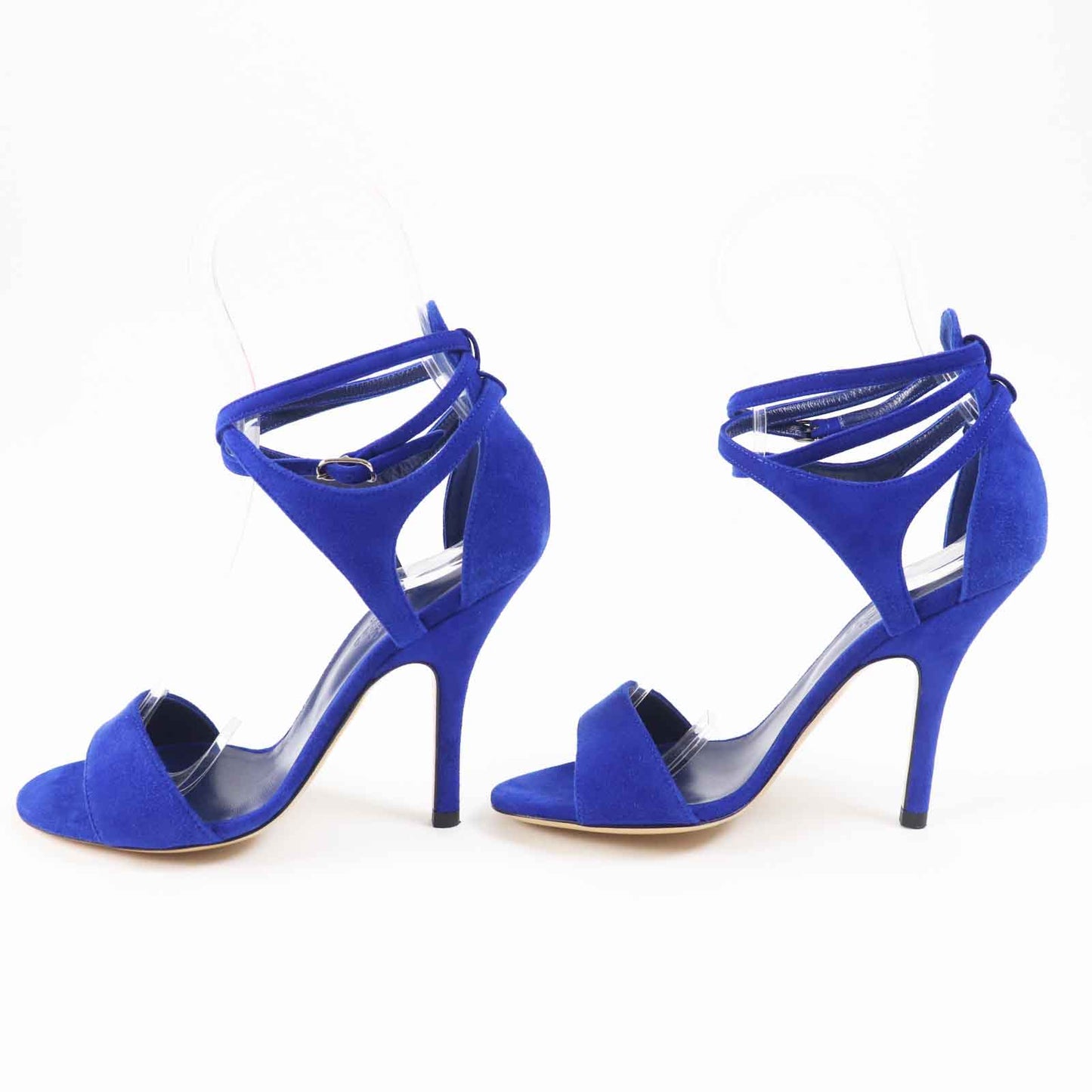 HERMES Sandals Main: Suede leather blue Women 35 1/2