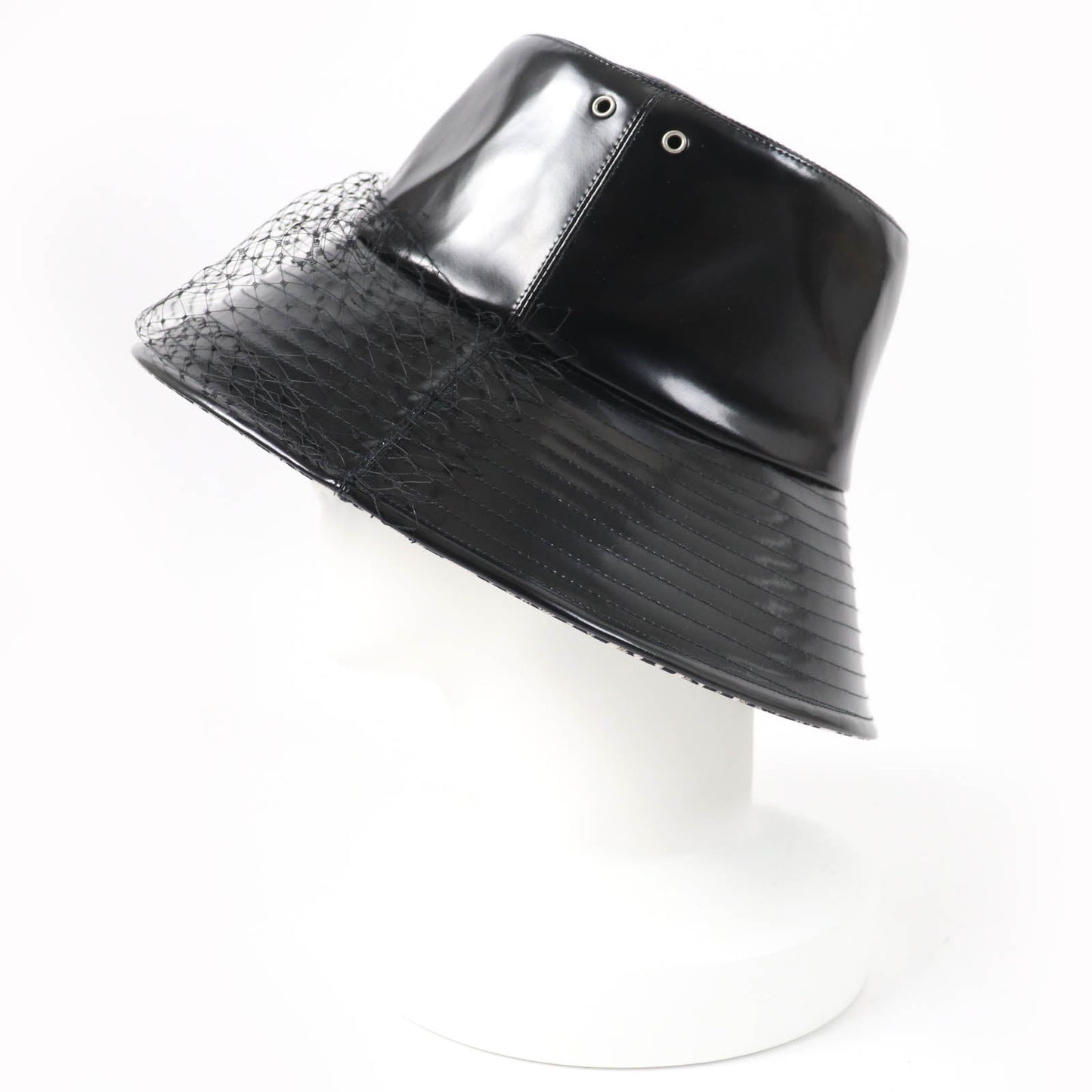 Christian Dior hat 95TDD924G135 Main: 50% polyurethane, Main: 34% cotton, Main: 16% polyester, Lining: 100% cotton, Part: 100% nylon black Women