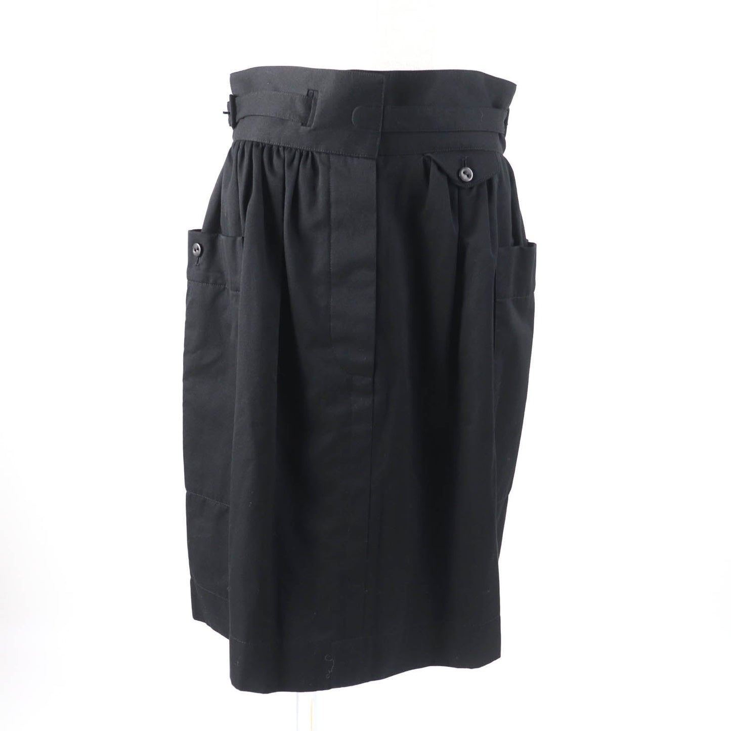 HERMES skirt Main: 100% cotton, some parts: sheep leather black Women 42
