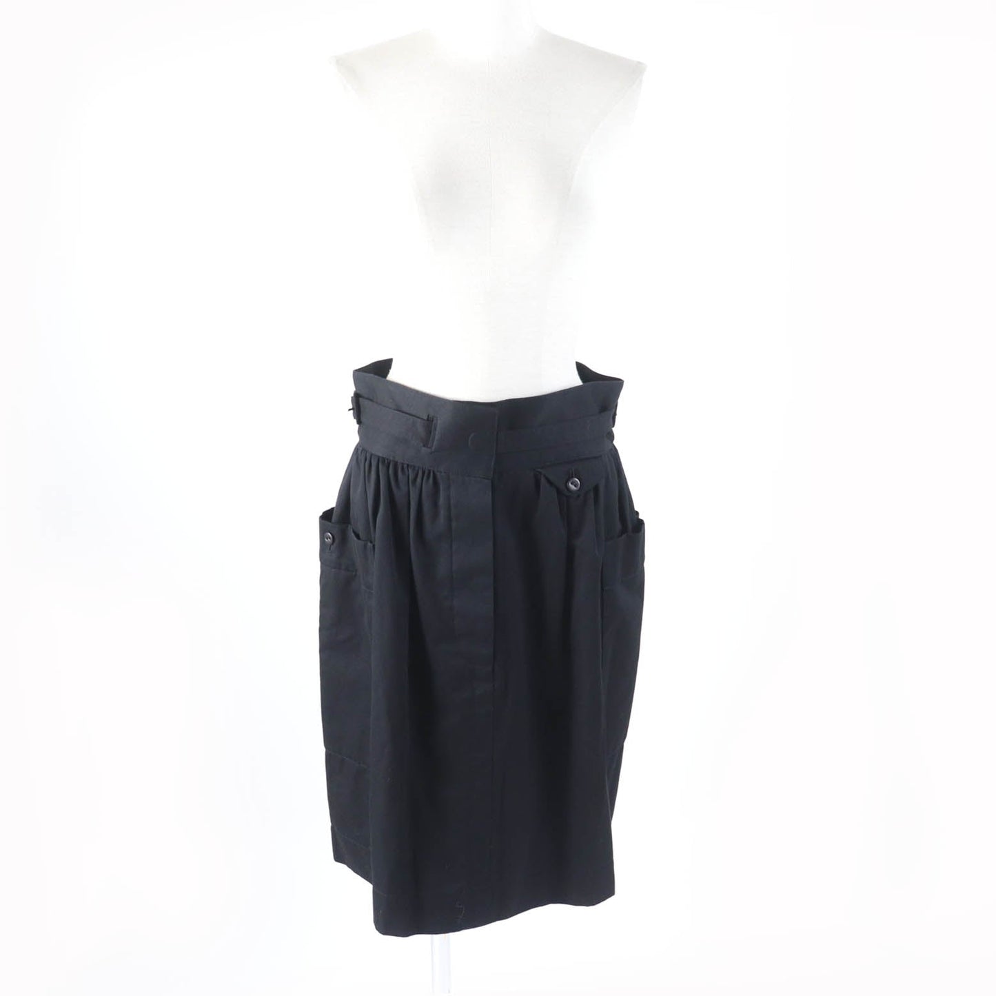 HERMES skirt Main: 100% cotton, some parts: sheep leather black Women 42