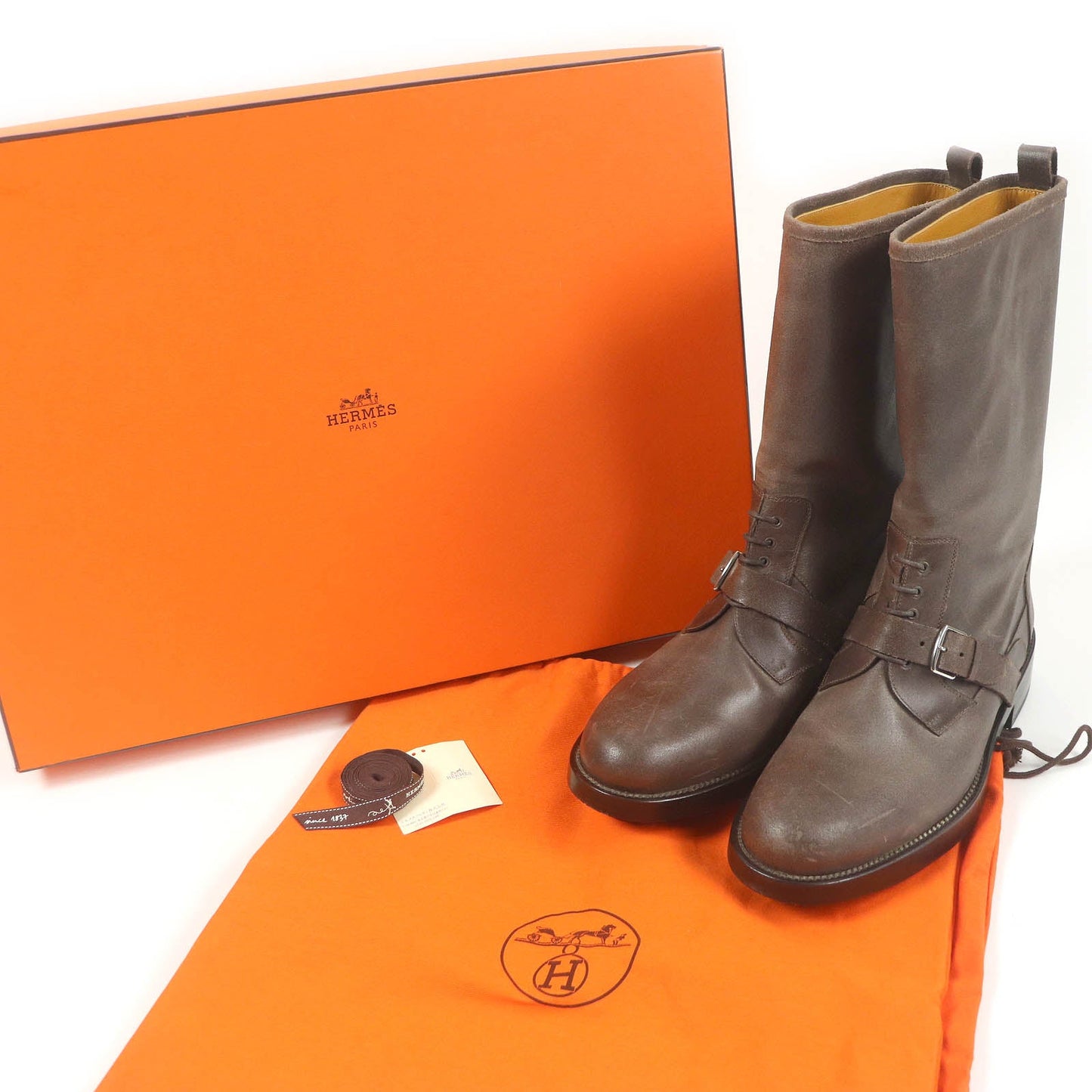 HERMES boots Main: Leather Brown mens 40