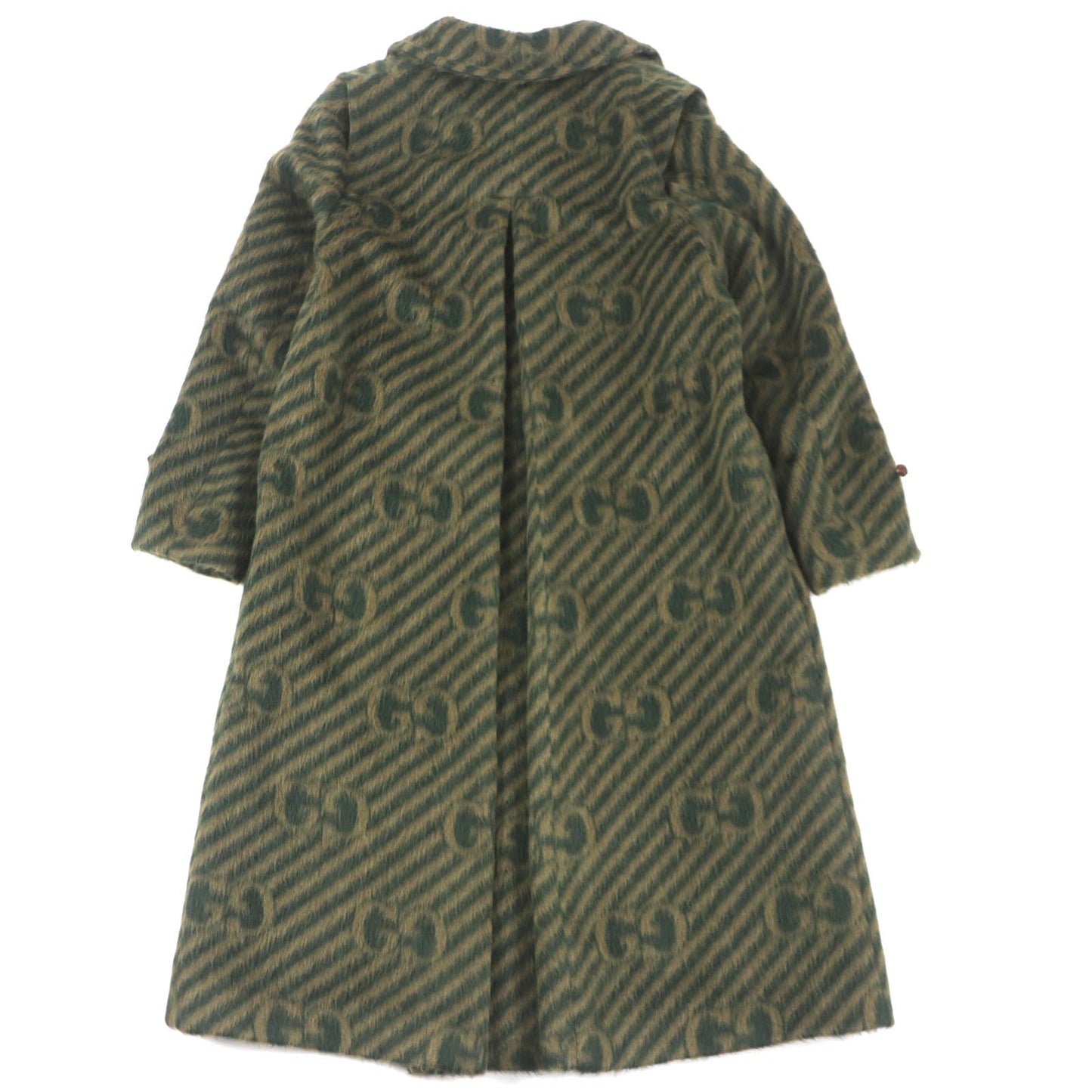 GUCCI Stainless collar coat 639261 Outer: 55% llama, Outer: 45% wool, Lining: 100% rayon, Part: 82% polyester, Part: 18% polyester green mens 44