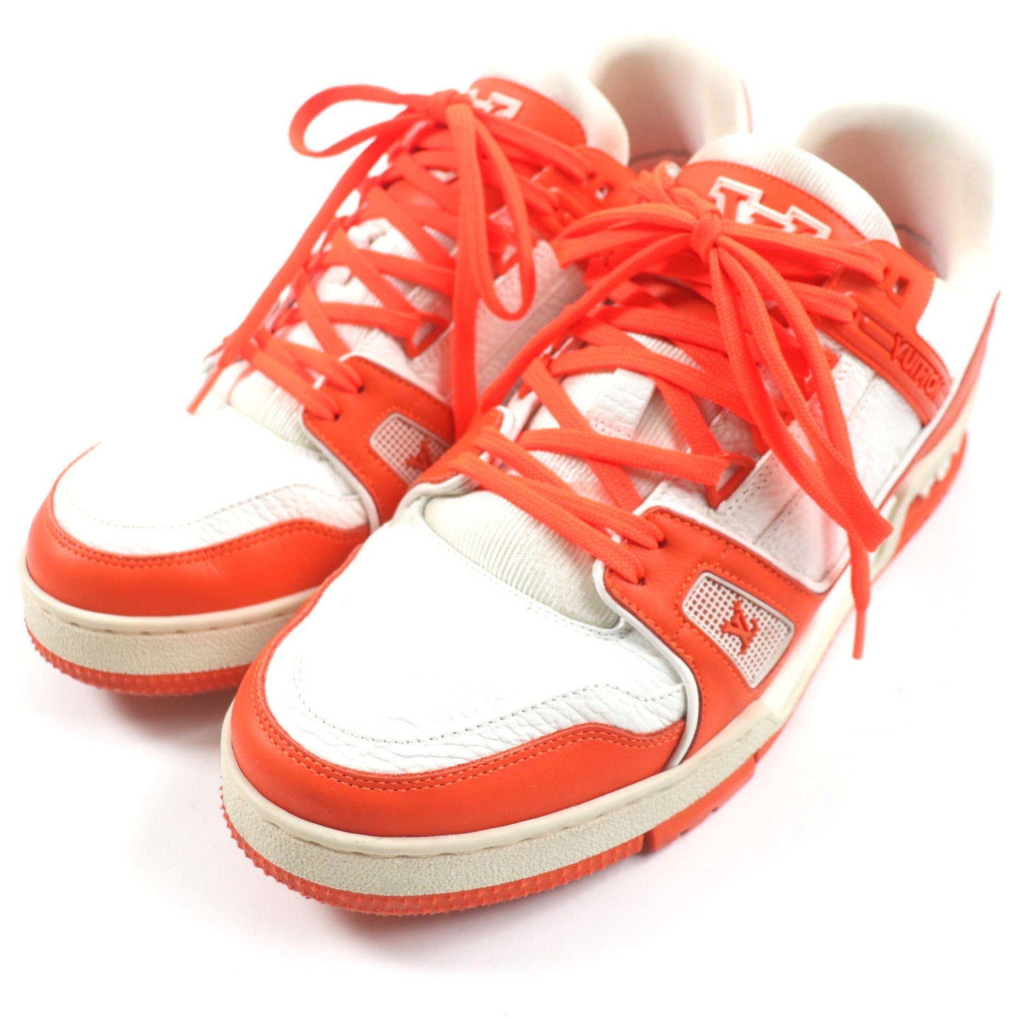LOUIS VUITTON sneakers Main: Leather Orange white Trainer line mens 7