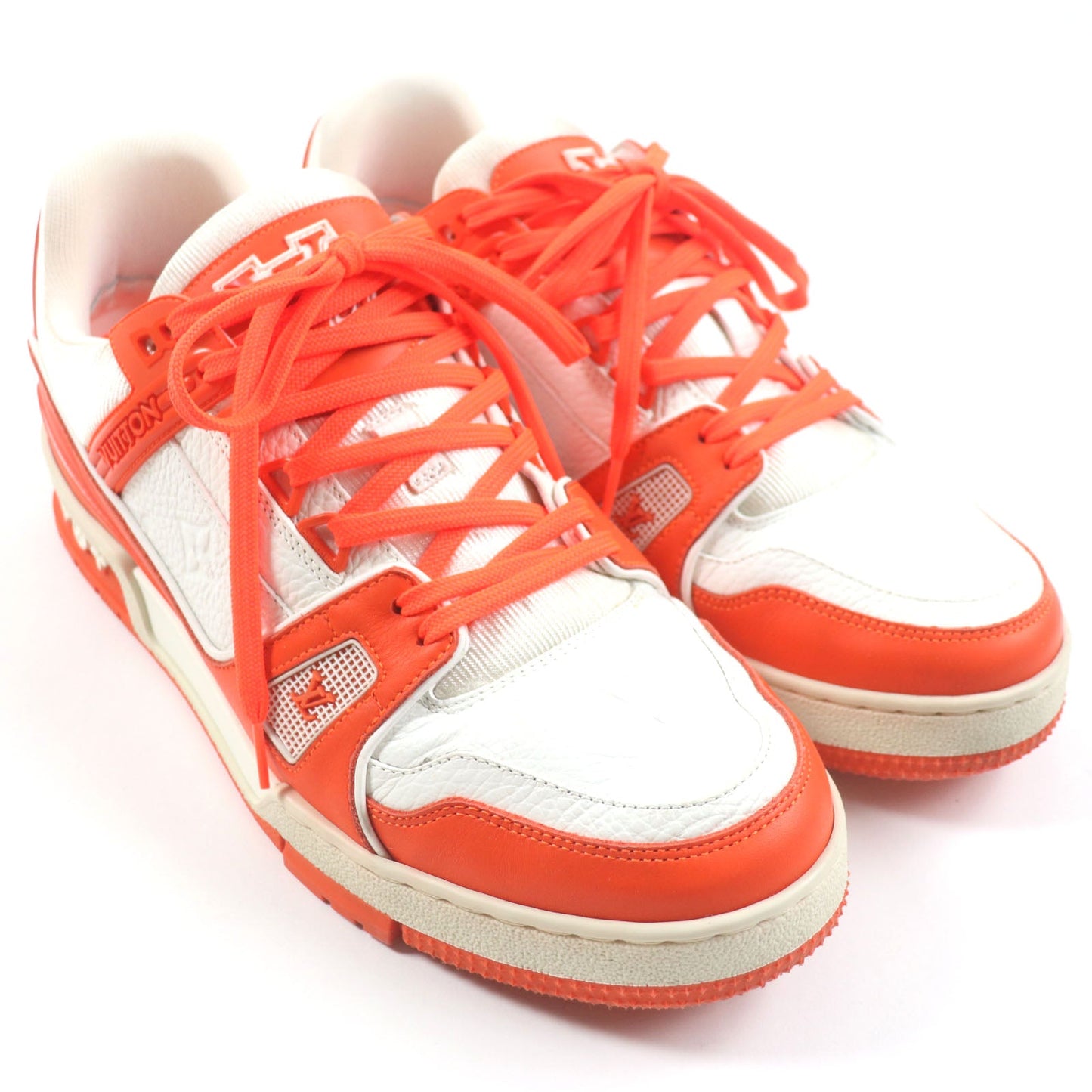 LOUIS VUITTON sneakers Main: Leather Orange white Trainer line mens 7
