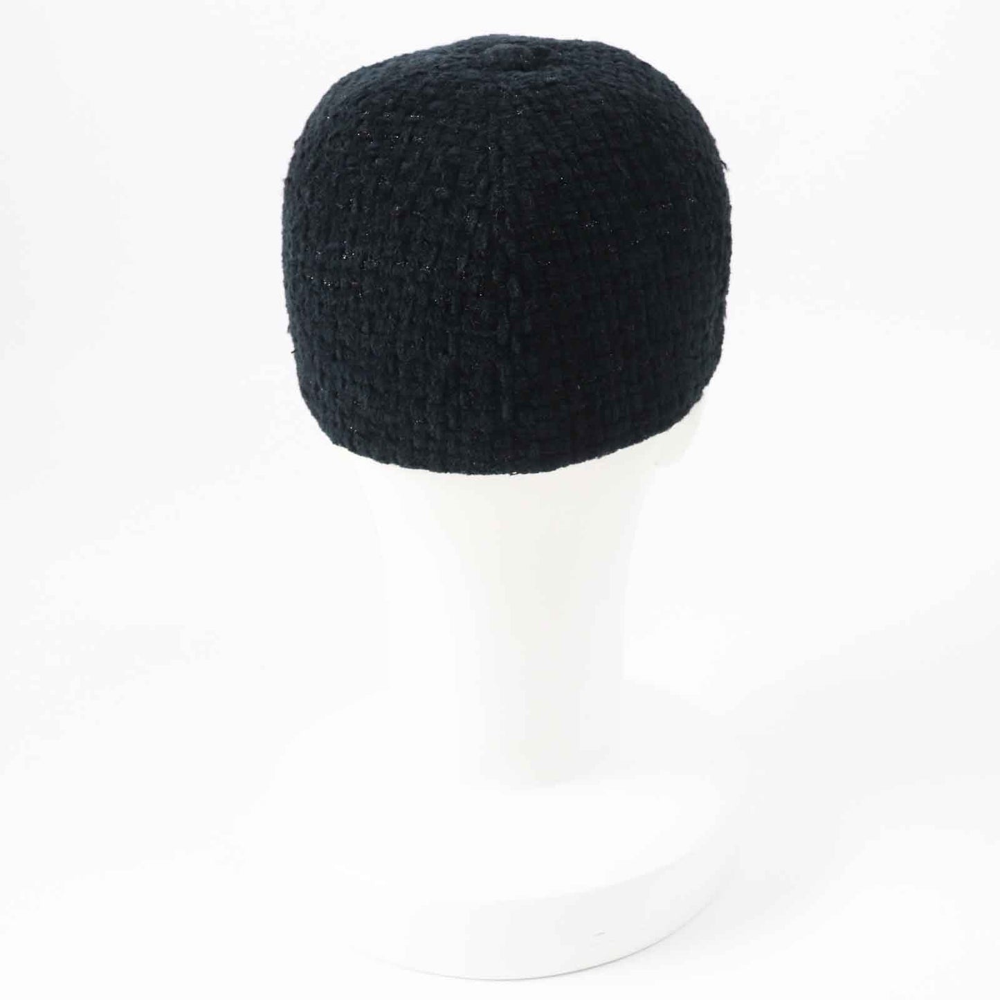CHANEL cap 22B AA8562 Outer material: 68% cotton, Outer material: 23% wool, Outer material: 5% silk, Outer material: 3% polyester, Outer material: 1% polyamide (nylon) Black glitter Women M