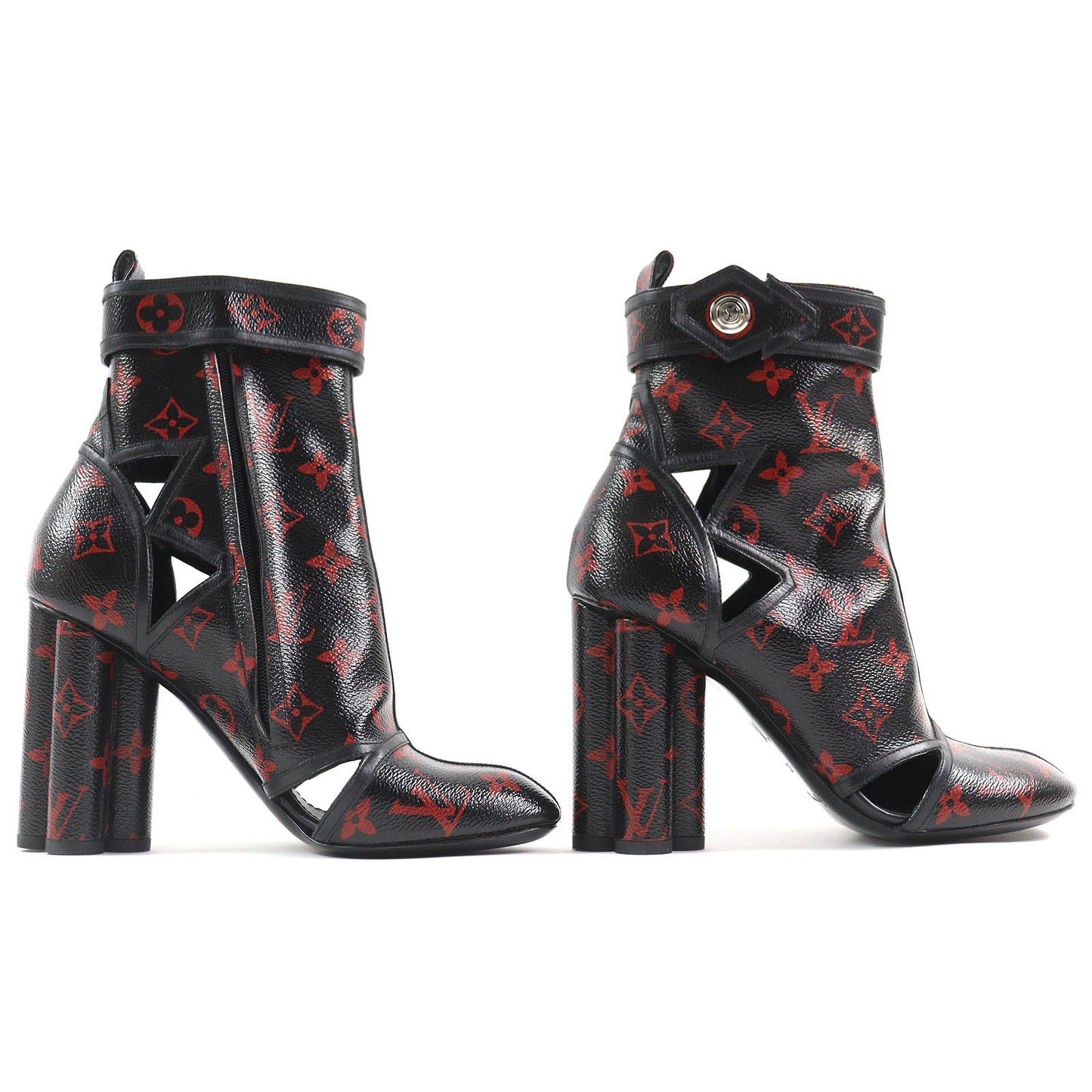 LOUIS VUITTON short boots Main: Leather Black red Women 37