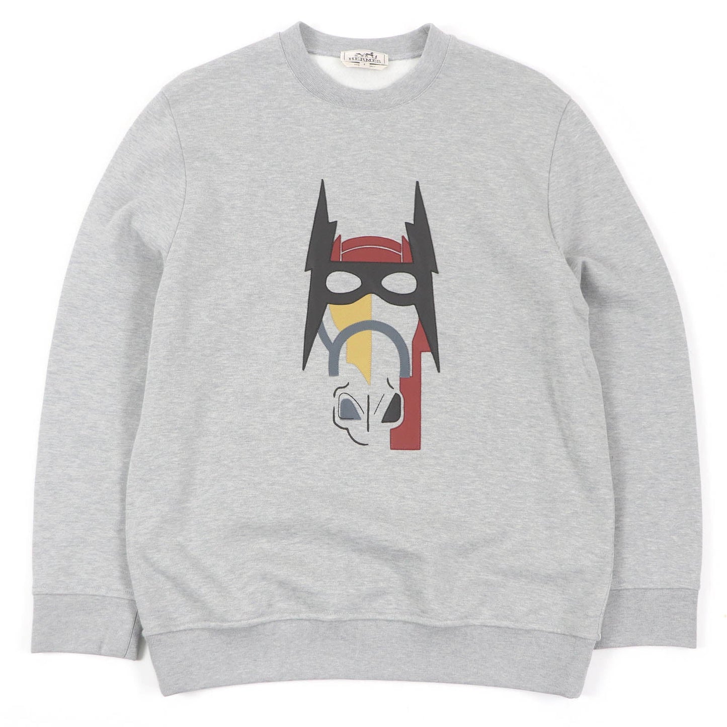 HERMES sweat Main: 100% cotton, Part: 90% cotton, Part: 10% polyurethane, Part: Sheep leather gray mens S