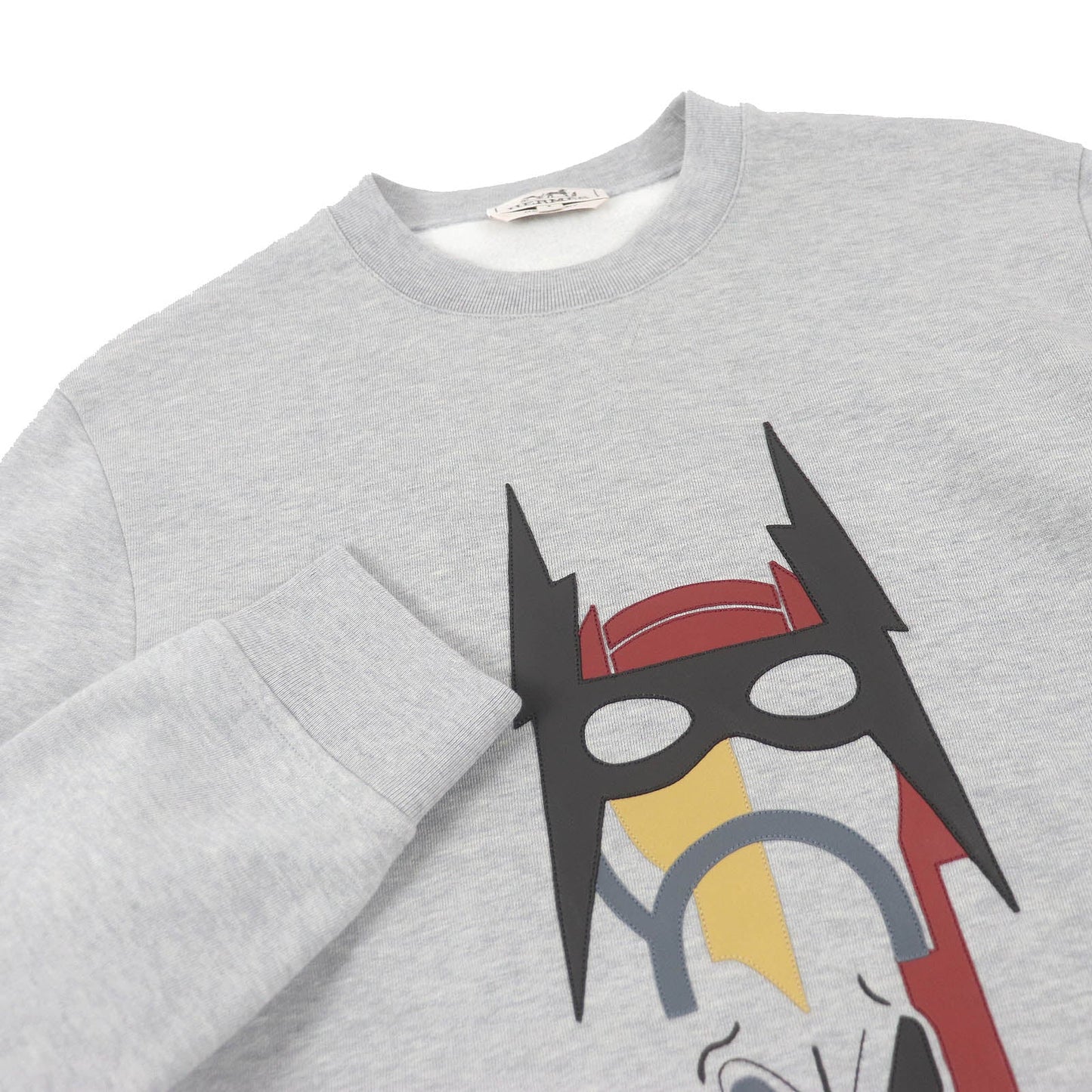HERMES sweat Main: 100% cotton, Part: 90% cotton, Part: 10% polyurethane, Part: Sheep leather gray mens S