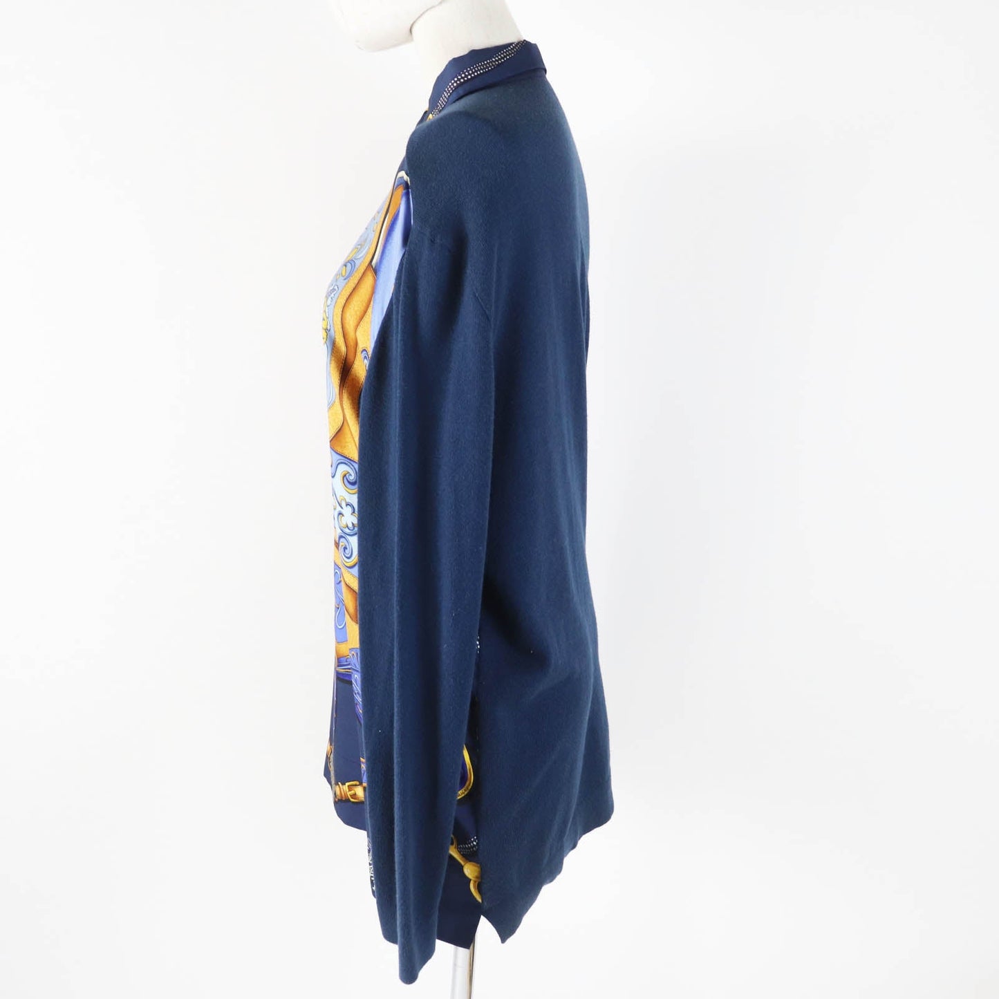 HERMES tops Outer material: 100% silk, Outer material: 85% cotton, Outer material: 15% wool Navy Women L