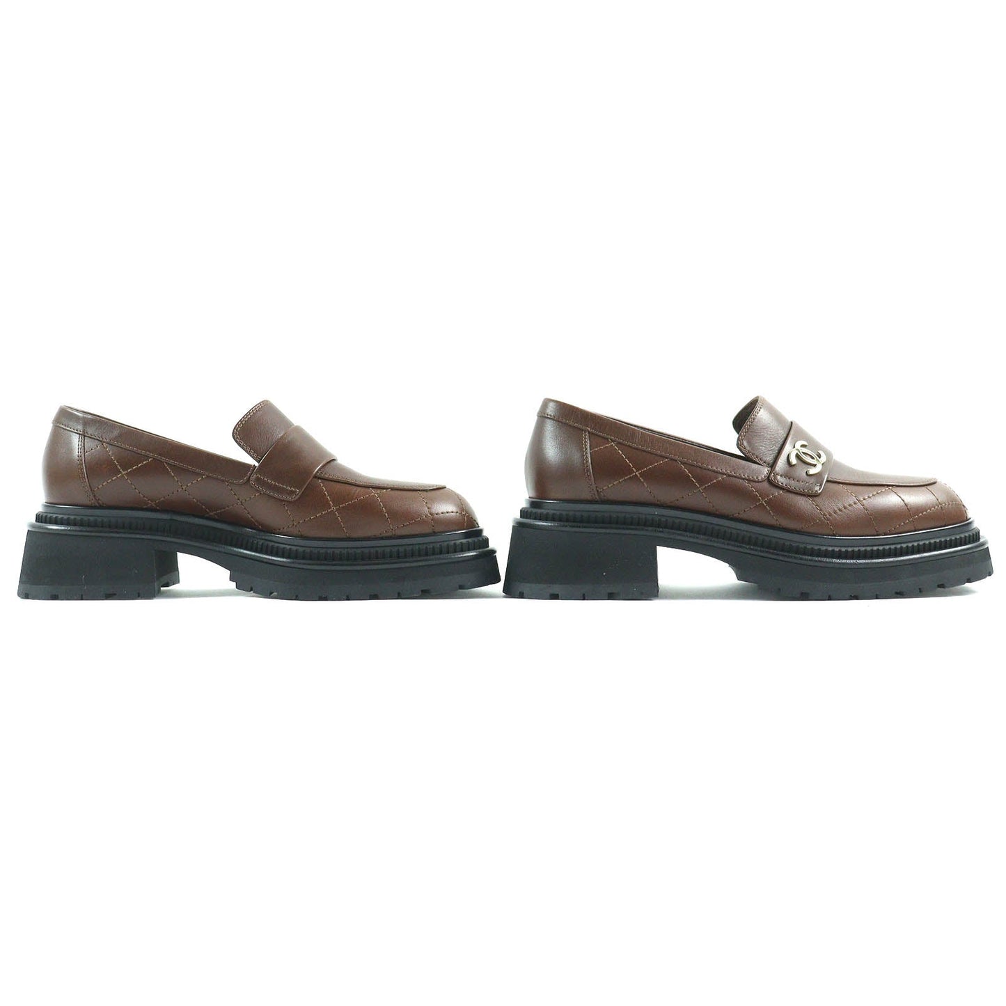 CHANEL loafers 23A G45074 Main: Leather Brown black Women 38