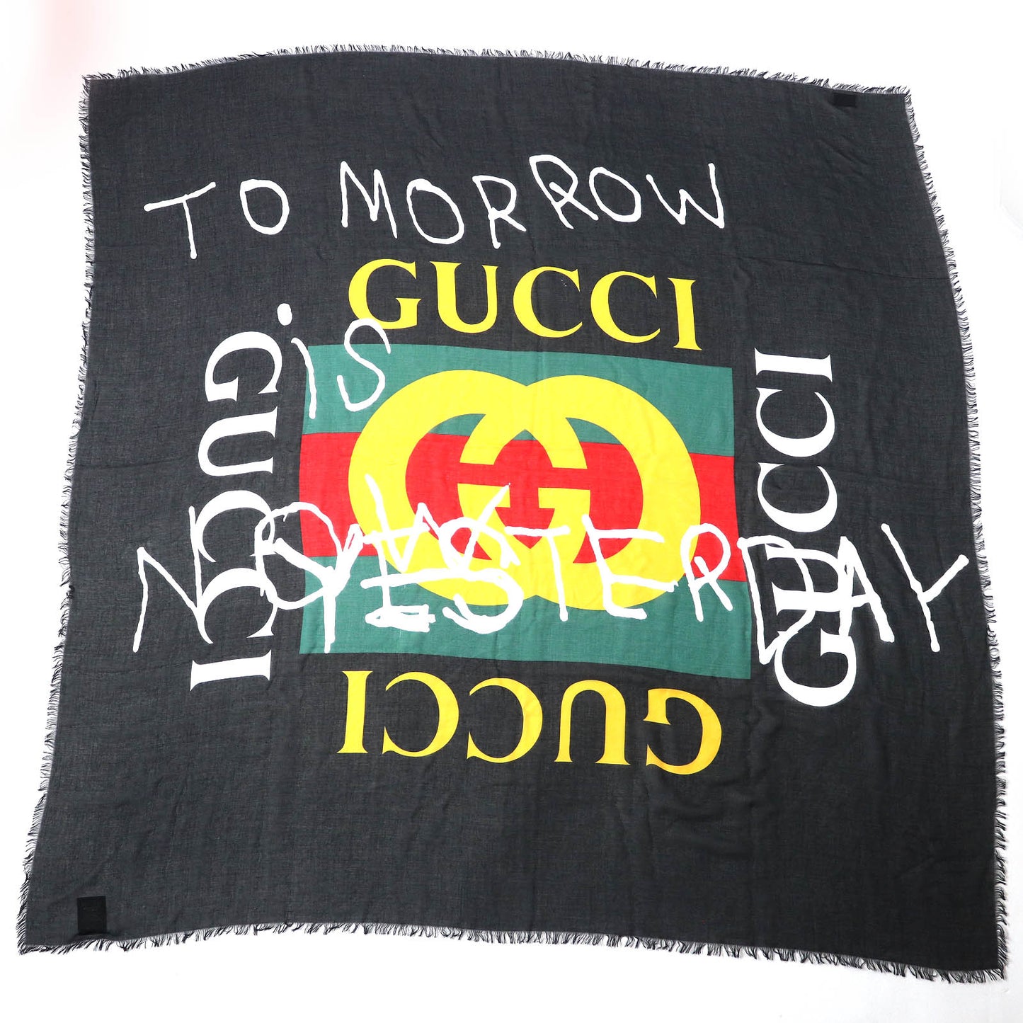 GUCCI scarf Main: 85% rayon, Main: 15% silk Black multicolor Women