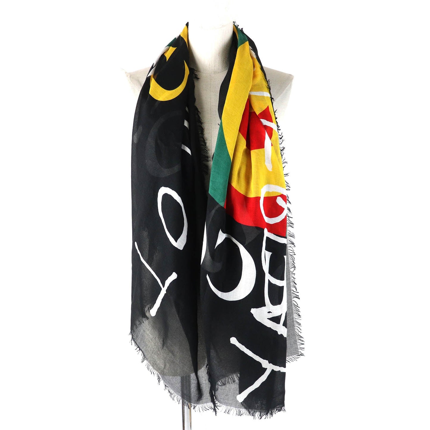 GUCCI scarf Main: 85% rayon, Main: 15% silk Black multicolor Women