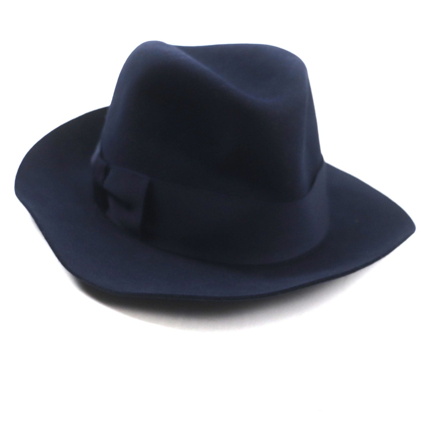 HERMES hat Outer: 100% wool, Part: 60% rayon, Part: 40% cotton, Lining: 100% silk, Leather part: cowhide Navy mens 56
