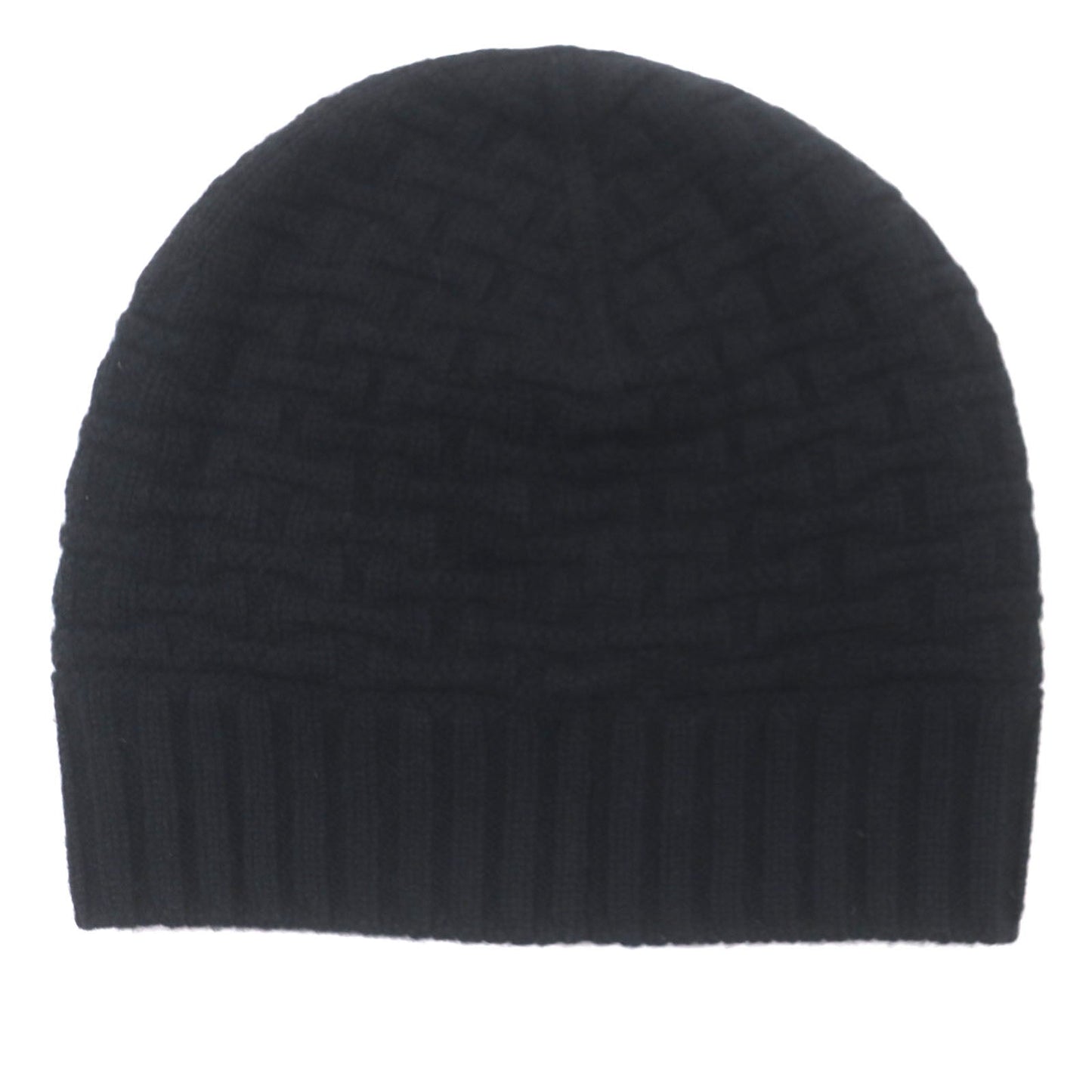 HERMES Knit cap Main: 100% cashmere black mens M