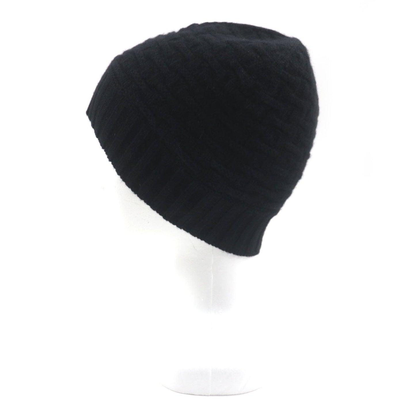 HERMES Knit cap Main: 100% cashmere black mens M