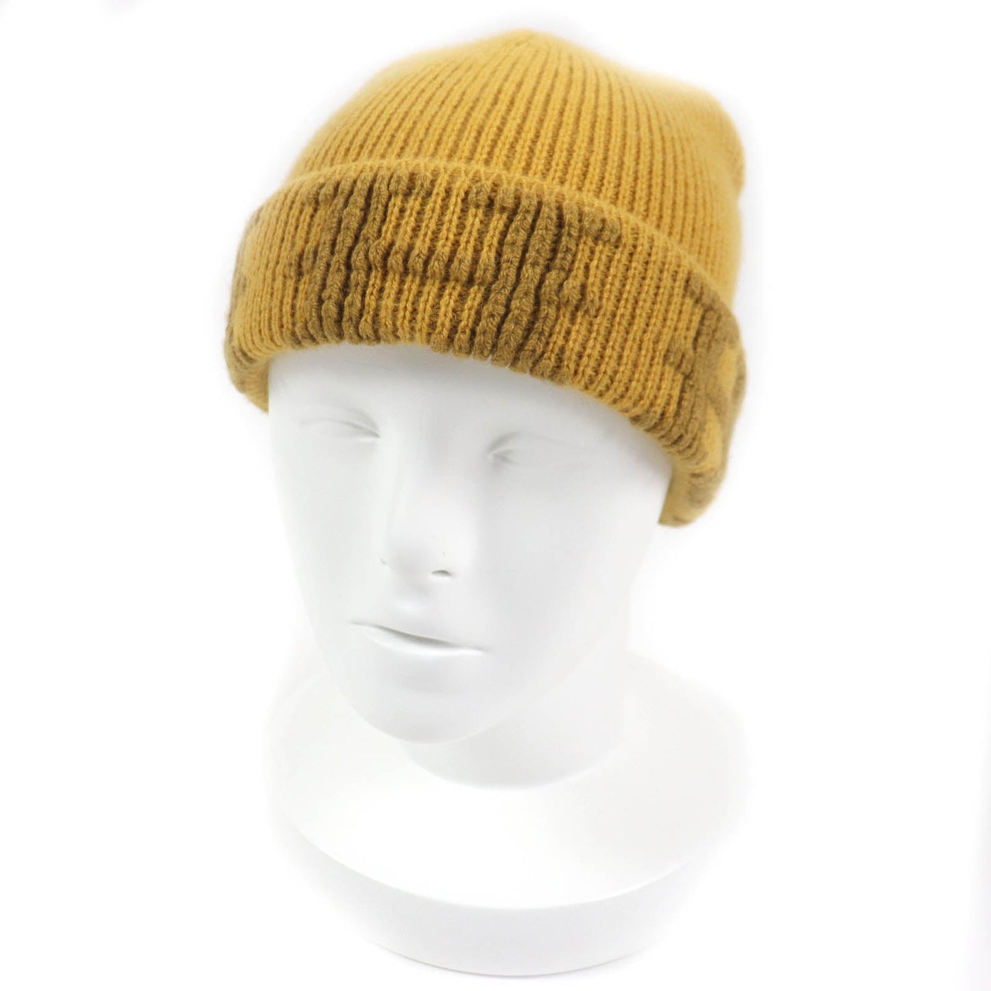 HERMES Knit cap Main: 100% cashmere yellow Women