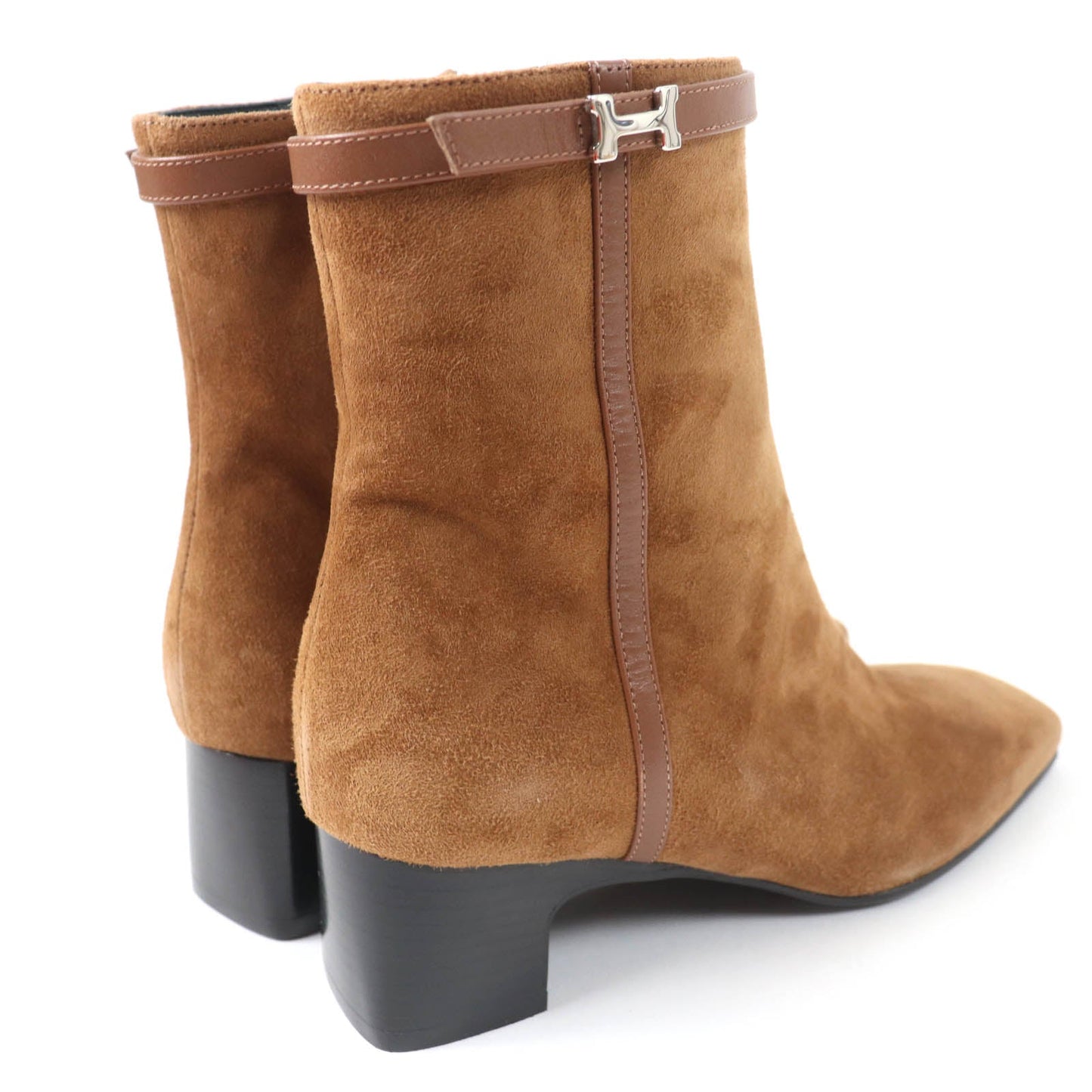 HERMES short boots Main: Suede leather Brown Oh Mage Women 36