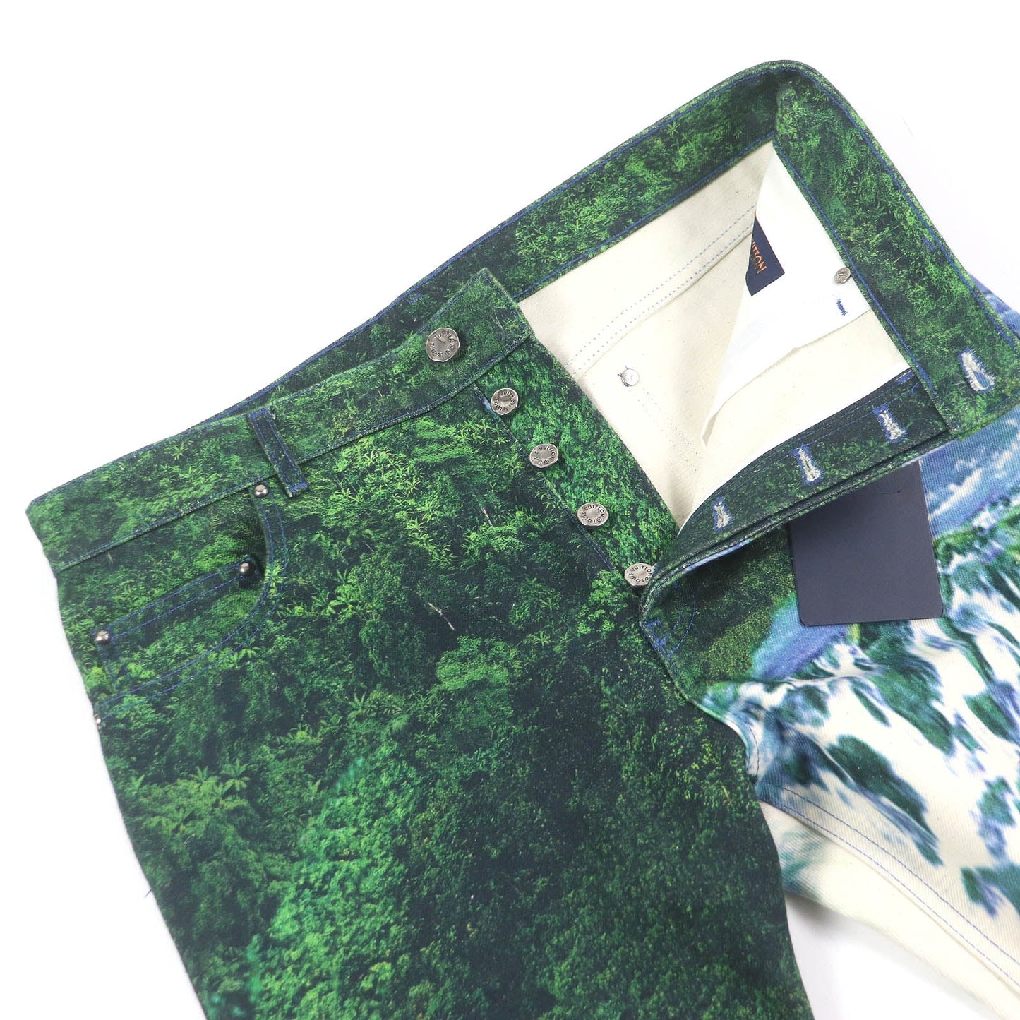 LOUIS VUITTON Pants 1A9STJ Main: 100% cotton, part: cowhide multicolor mens 31