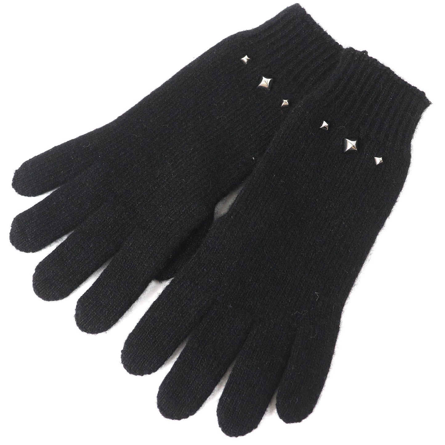 HERMES gloves Main: 98% cashmere, Main: 2% polyester black Darling Meador Women S
