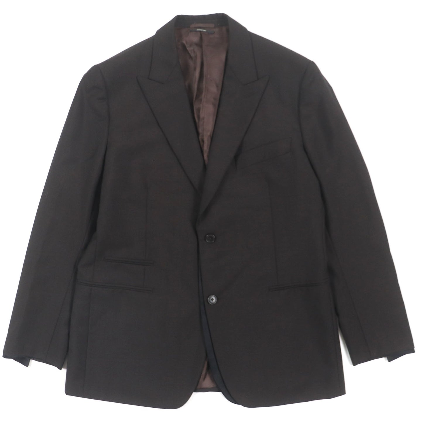 HERMES tailored jacket Outer: 73% wool, Outer: 27% mohair, Part: 100% silk, Lining: 100% cupra, Lining: 100% silk Dark brown mens 52