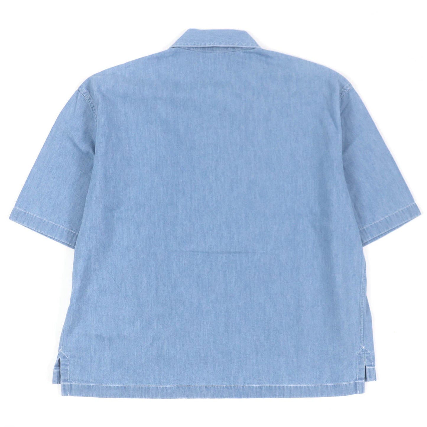 HERMES Short sleeve shirt Main: 100% cotton Indigo blue mens 37