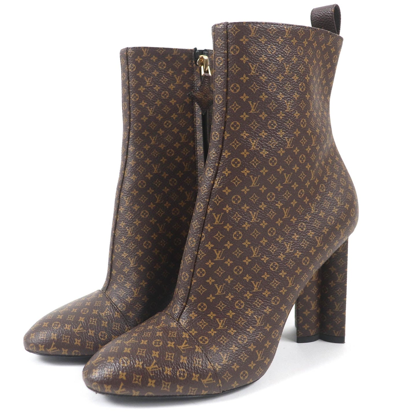 LOUIS VUITTON Ankle boots Main: Leather Brown Silhouette line Women 37 1/2