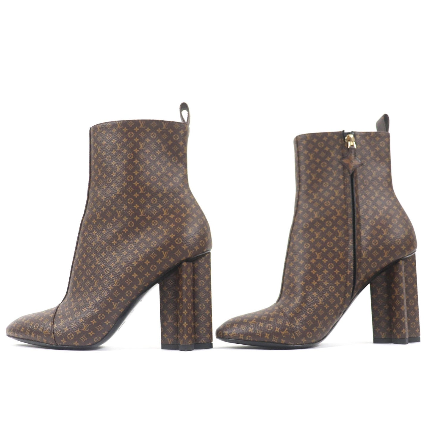 LOUIS VUITTON Ankle boots Main: Leather Brown Silhouette line Women 37 1/2