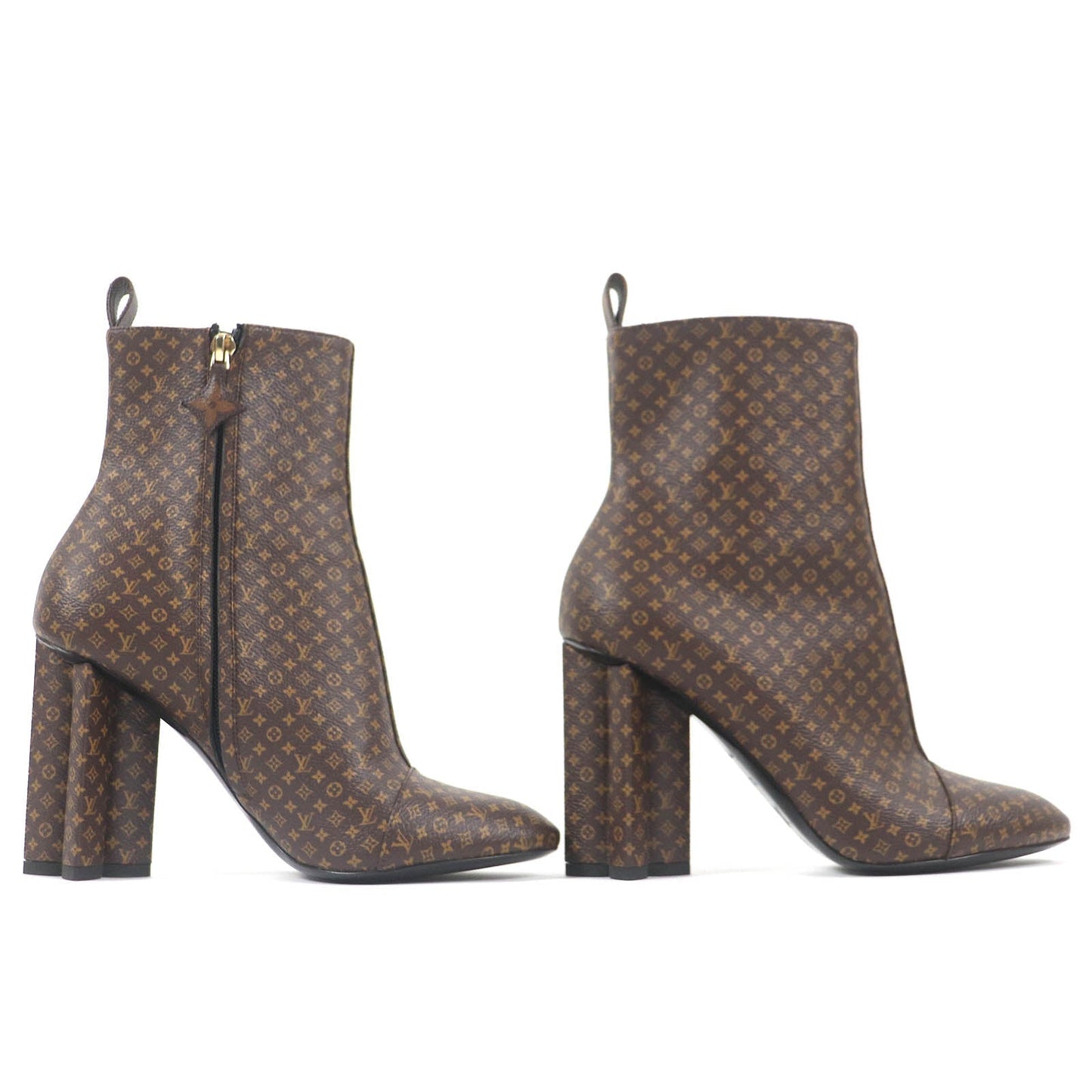 LOUIS VUITTON Ankle boots Main: Leather Brown Silhouette line Women 37 1/2