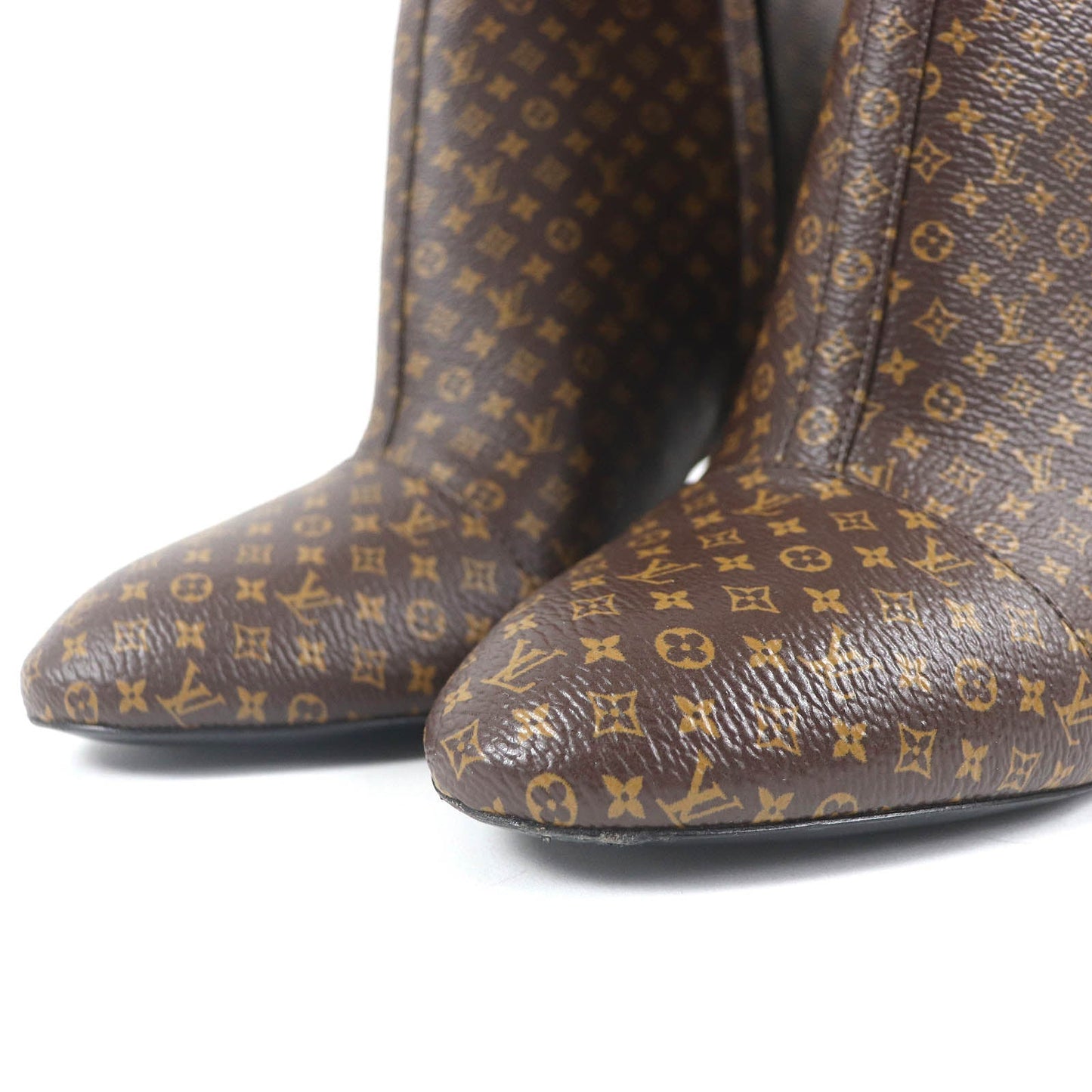 LOUIS VUITTON Ankle boots Main: Leather Brown Silhouette line Women 37 1/2