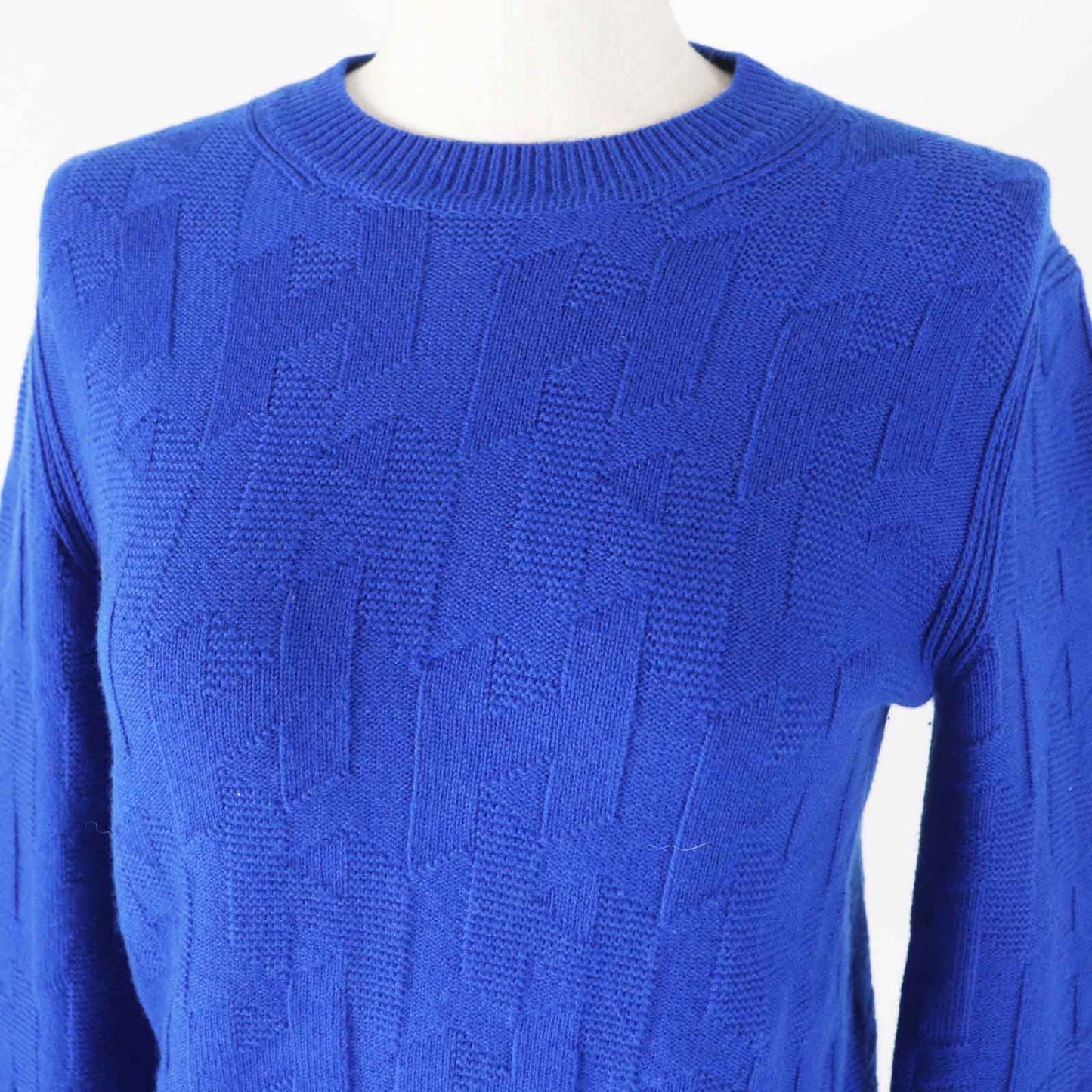 HERMES knit 4E2611D3 Main: 100% virgin wool Blue Ocean Women 34
