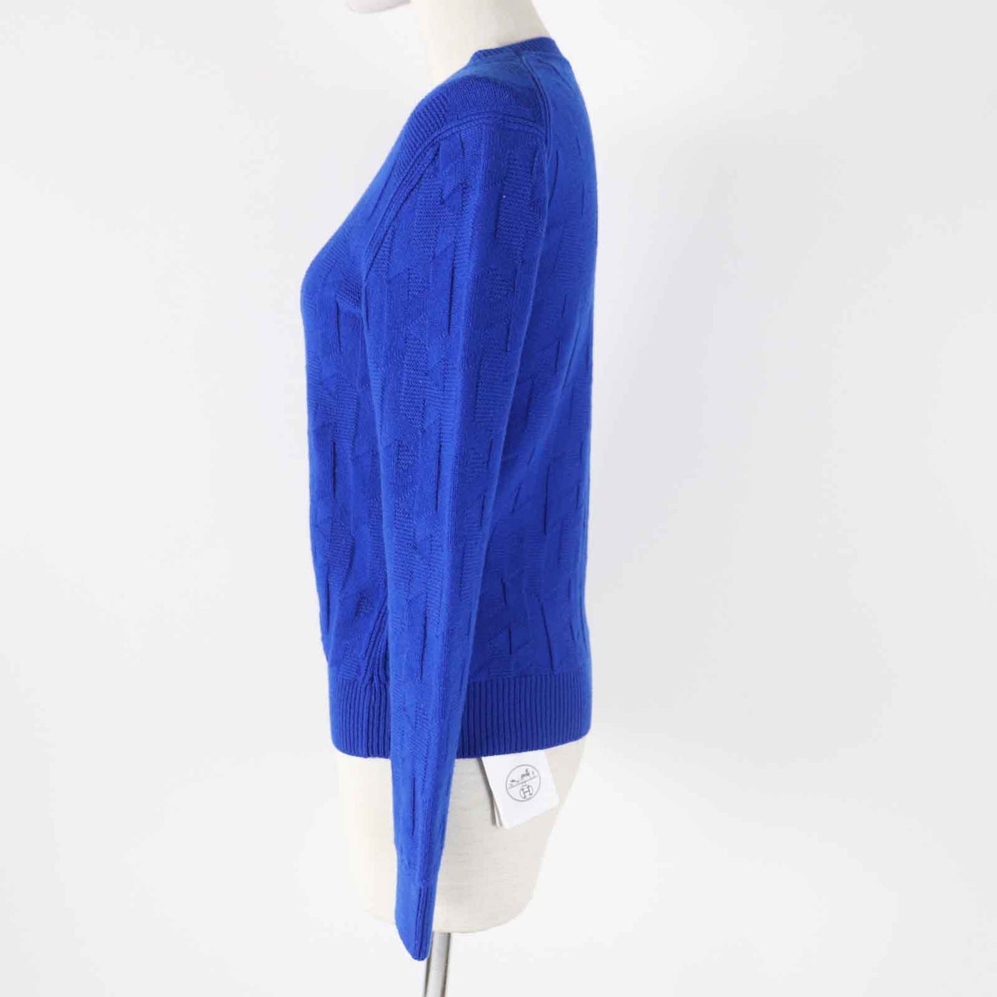 HERMES knit 4E2611D3 Main: 100% virgin wool Blue Ocean Women 34