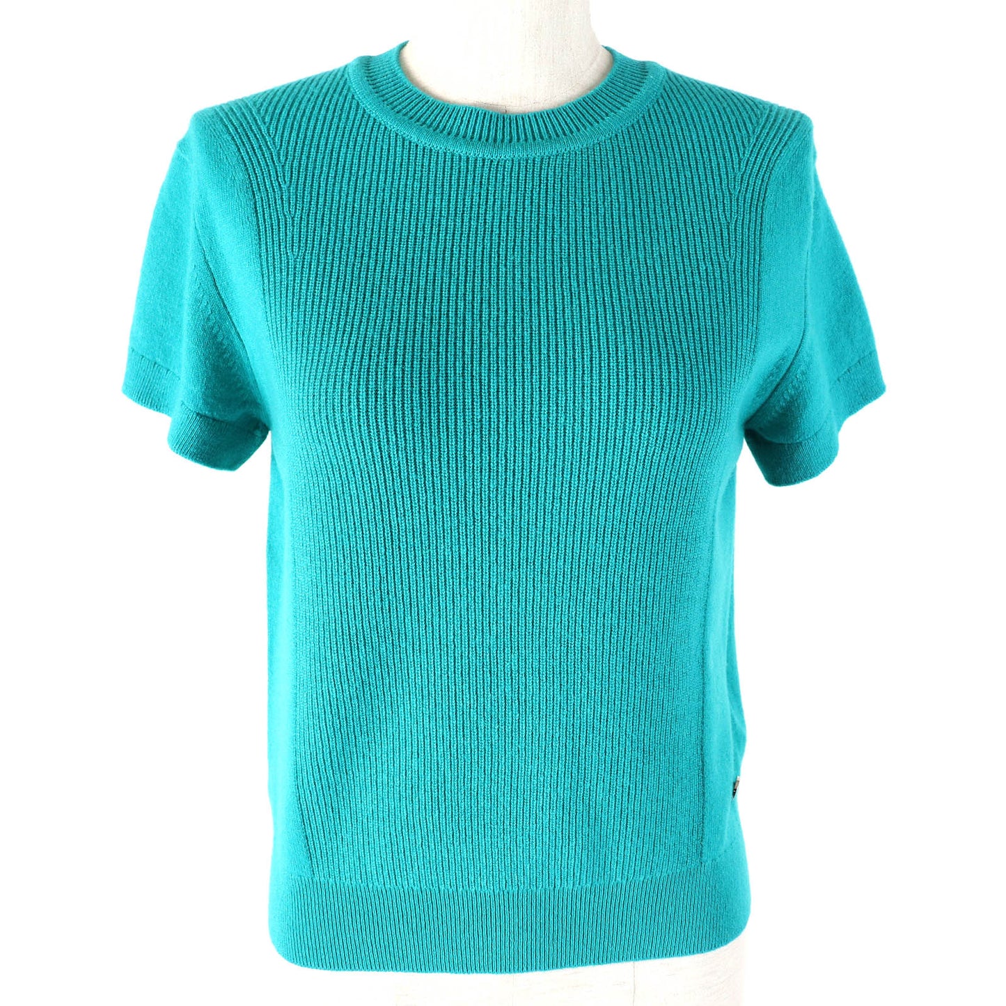 HERMES Short sleeve knit 4E2600D1 Main: 100% cashmere Emerald green Women 38