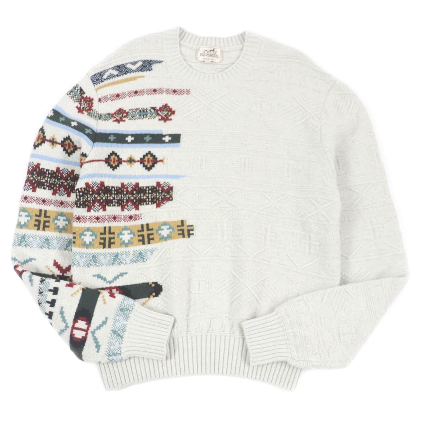 HERMES knit Main: 55% wool, 43% cashmere, 2% nylon Light gray Couleurs en cours mens S