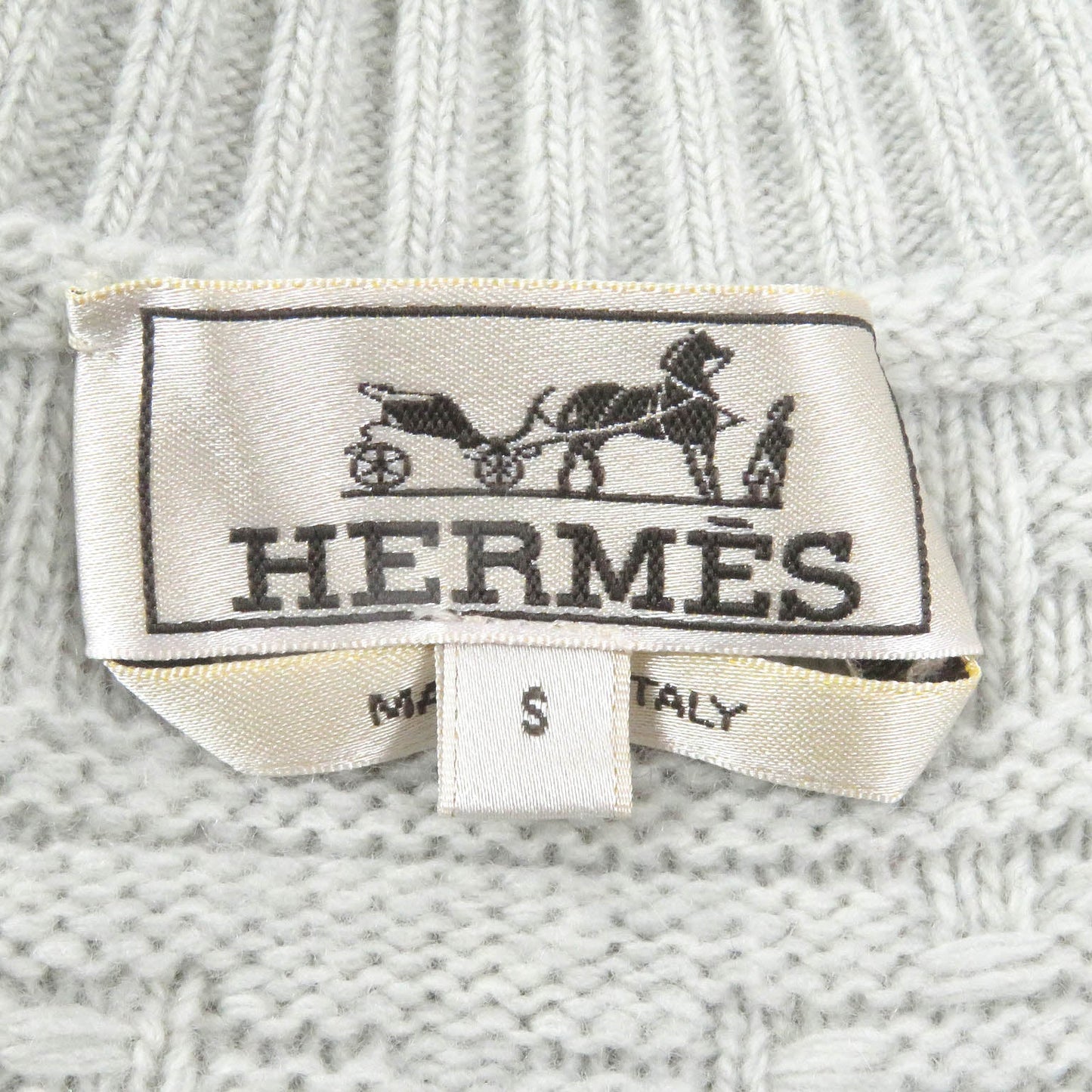 HERMES knit Main: 55% wool, 43% cashmere, 2% nylon Light gray Couleurs en cours mens S