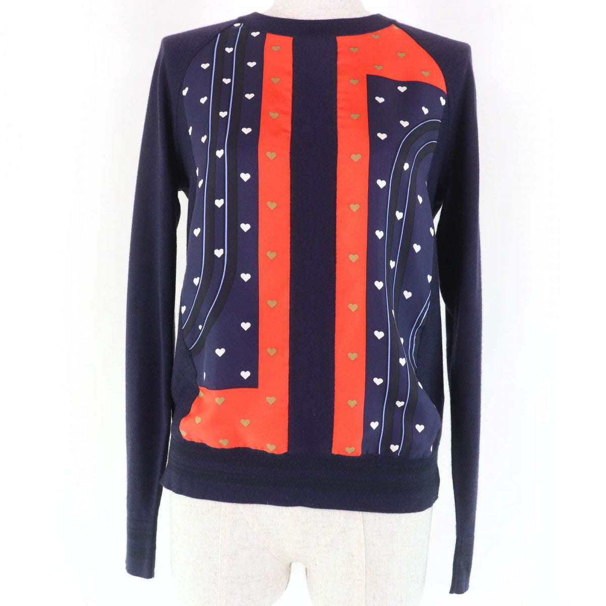 HERMES knit Main: 100% silk, part: 50% cashmere, part: 50% silk Navy BRIDES de GALA Brides for ceremonies Women 34