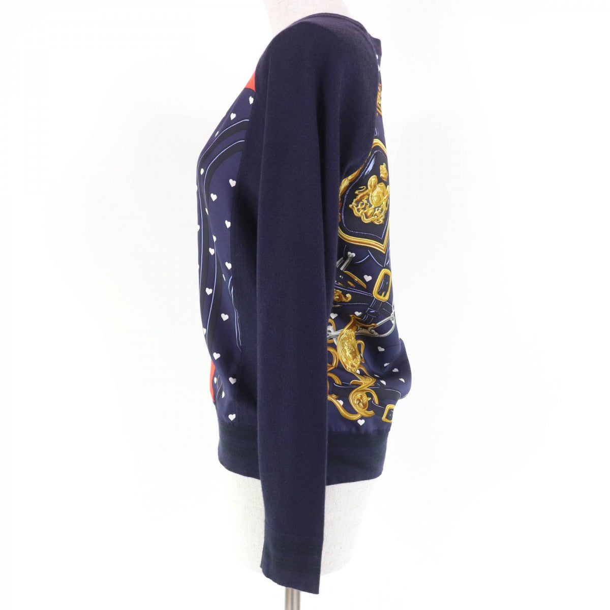 HERMES knit Main: 100% silk, part: 50% cashmere, part: 50% silk Navy BRIDES de GALA Brides for ceremonies Women 34