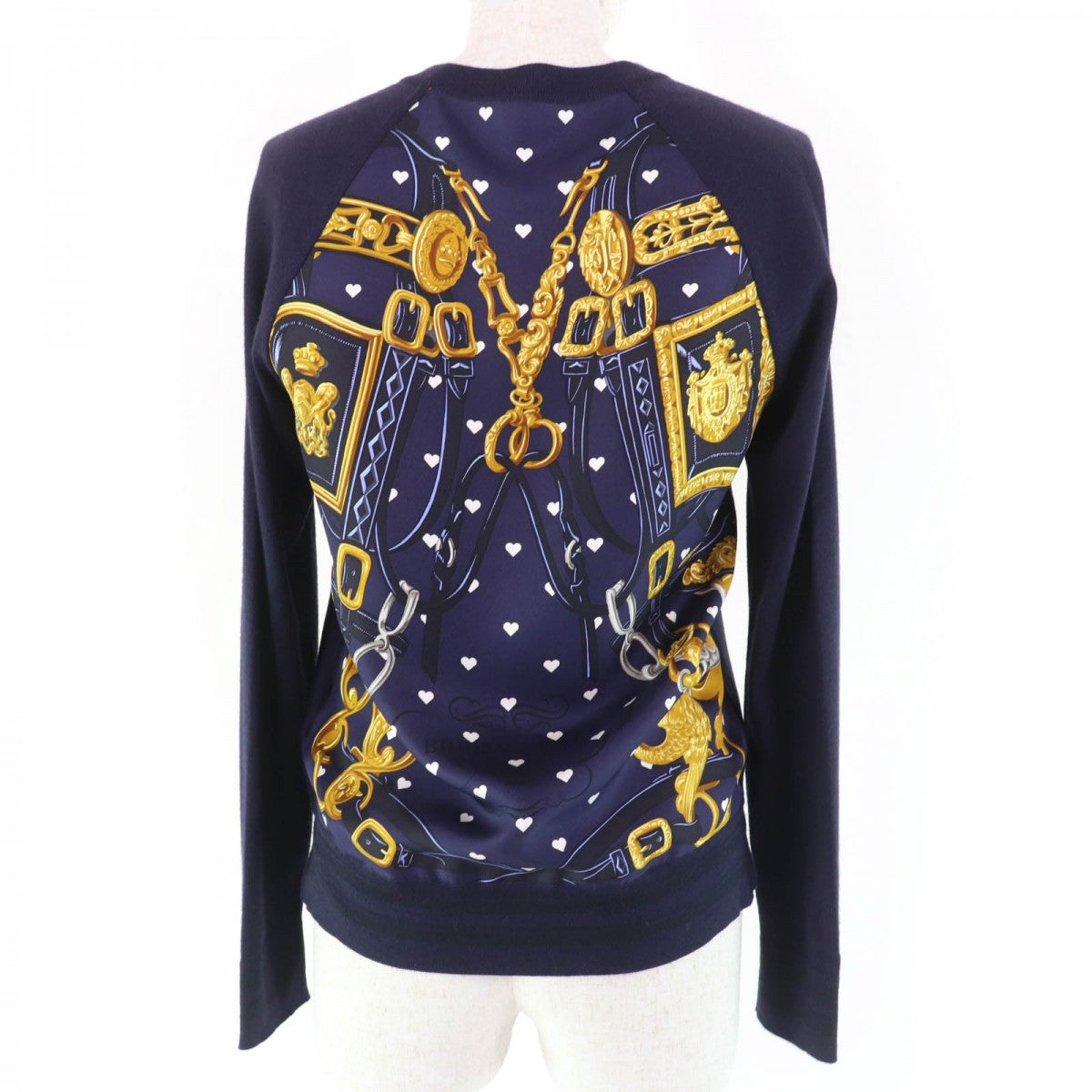 HERMES knit Main: 100% silk, part: 50% cashmere, part: 50% silk Navy BRIDES de GALA Brides for ceremonies Women 34