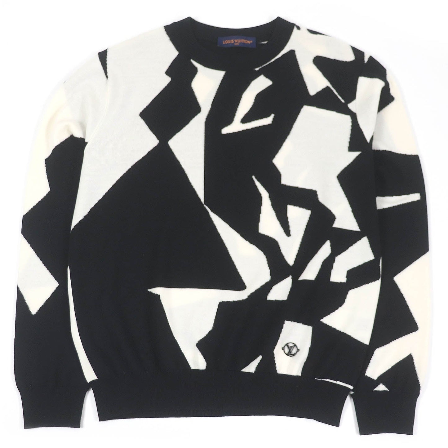 LOUIS VUITTON knit 1AAU2Y Main: 100% wool White black mens L