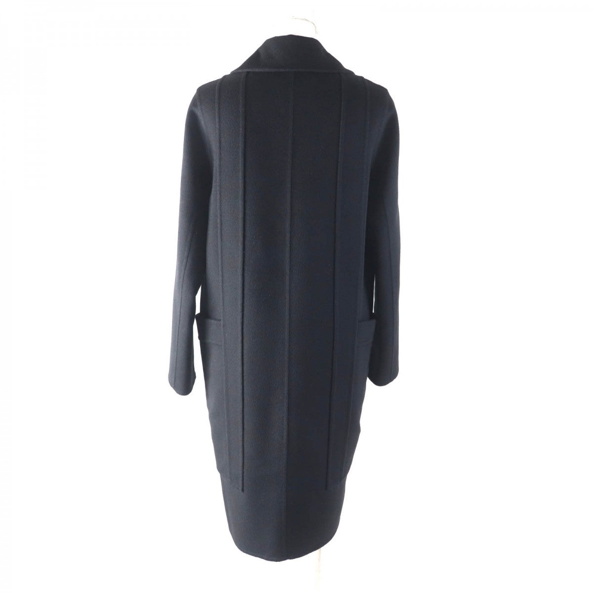 HERMES Stainless collar coat Main: 100% cashmere black Women 34