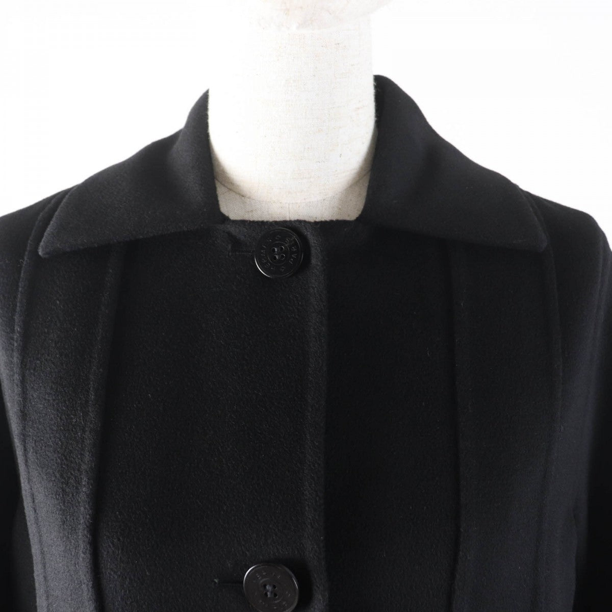 HERMES Stainless collar coat Main: 100% cashmere black Women 34