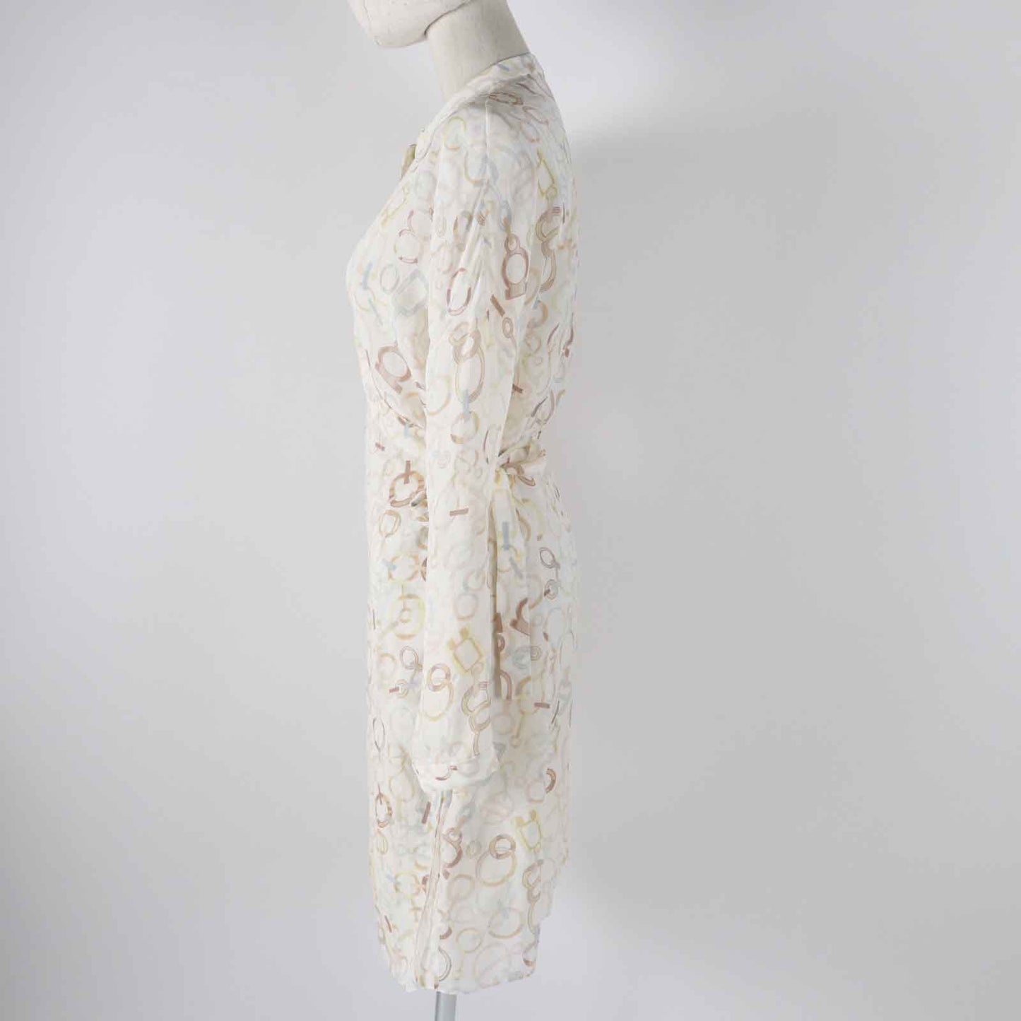 HERMES one piece 3H0514DN Main: 100% silk, petticoat 100% silk Multi Women 36