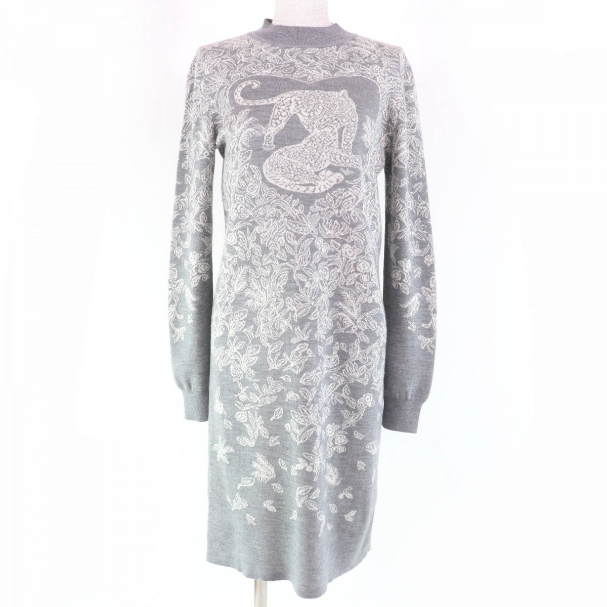 HERMES one piece cashmere gray JUNGLE LOVE 36