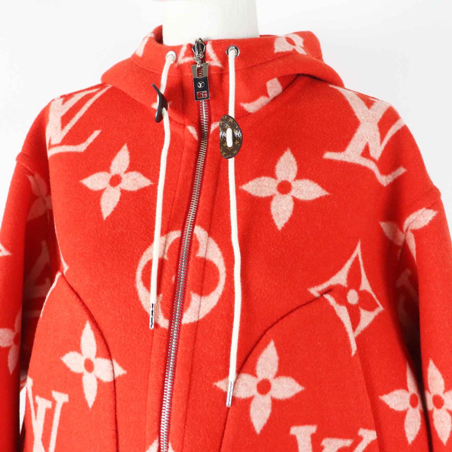 LOUIS VUITTON coat FMCO07 Outer: 99% wool, Outer: 1% silk, Part: 80% wool, Part: 13% nylon, Part: 1% polyurethane Red white Women 36
