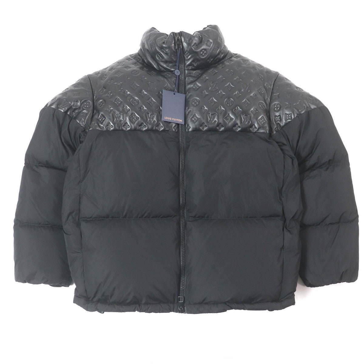 LOUIS VUITTON Down jacket HPB80E Main: Sheepskin, Main: 100% nylon, Lining: 100% polyester, Filling: 90% down, Filling: 10% feather black Monogram Puffer Jacket mens 46