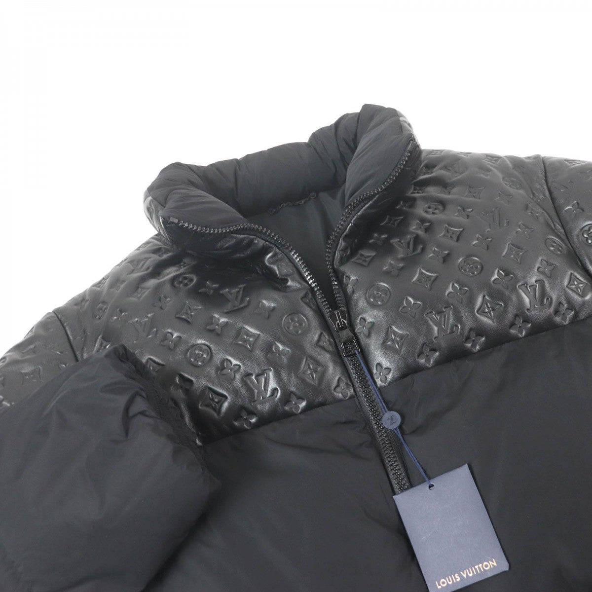 LOUIS VUITTON Down jacket HPB80E Main: Sheepskin, Main: 100% nylon, Lining: 100% polyester, Filling: 90% down, Filling: 10% feather black Monogram Puffer Jacket mens 46