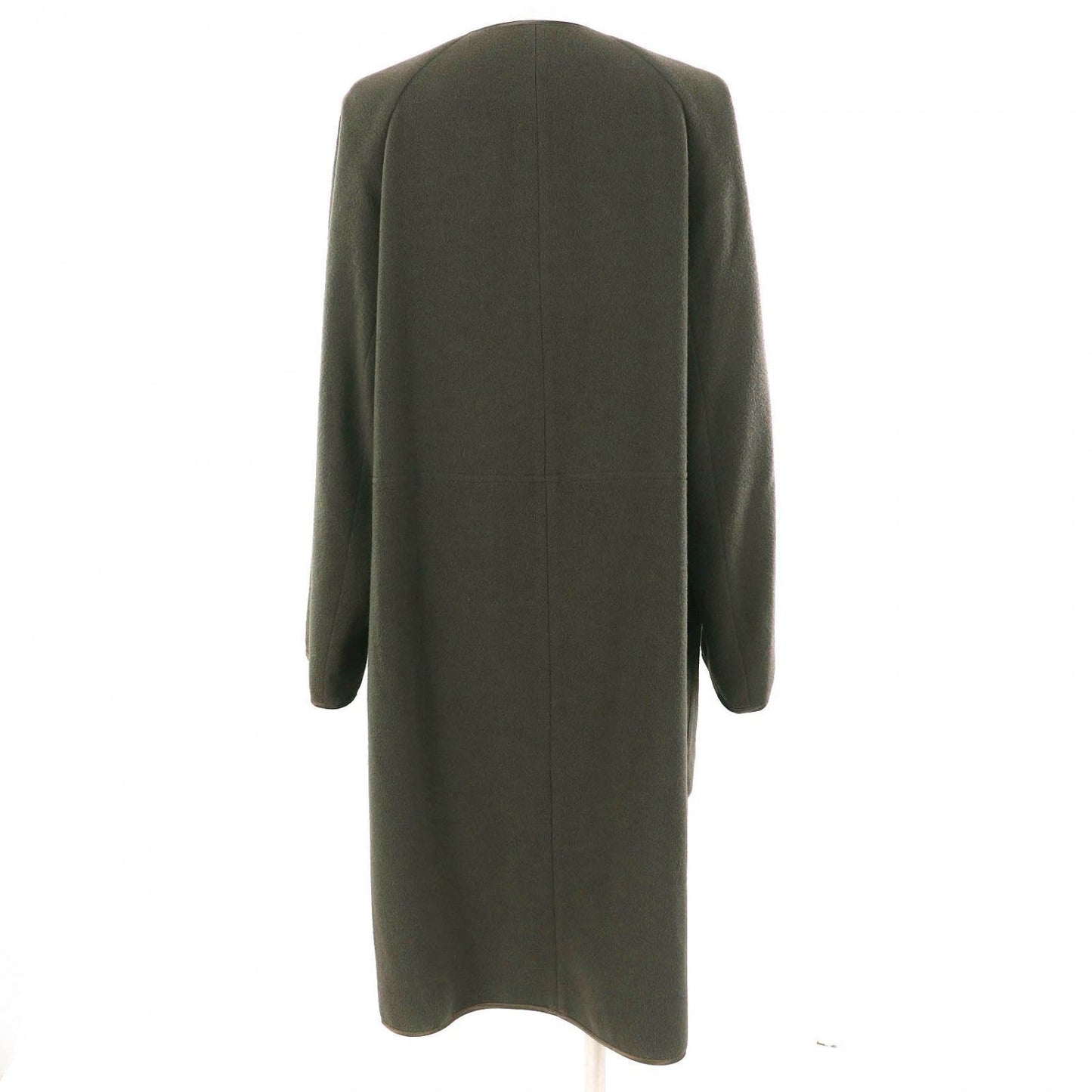HERMES coat cashmere Khaki type 38