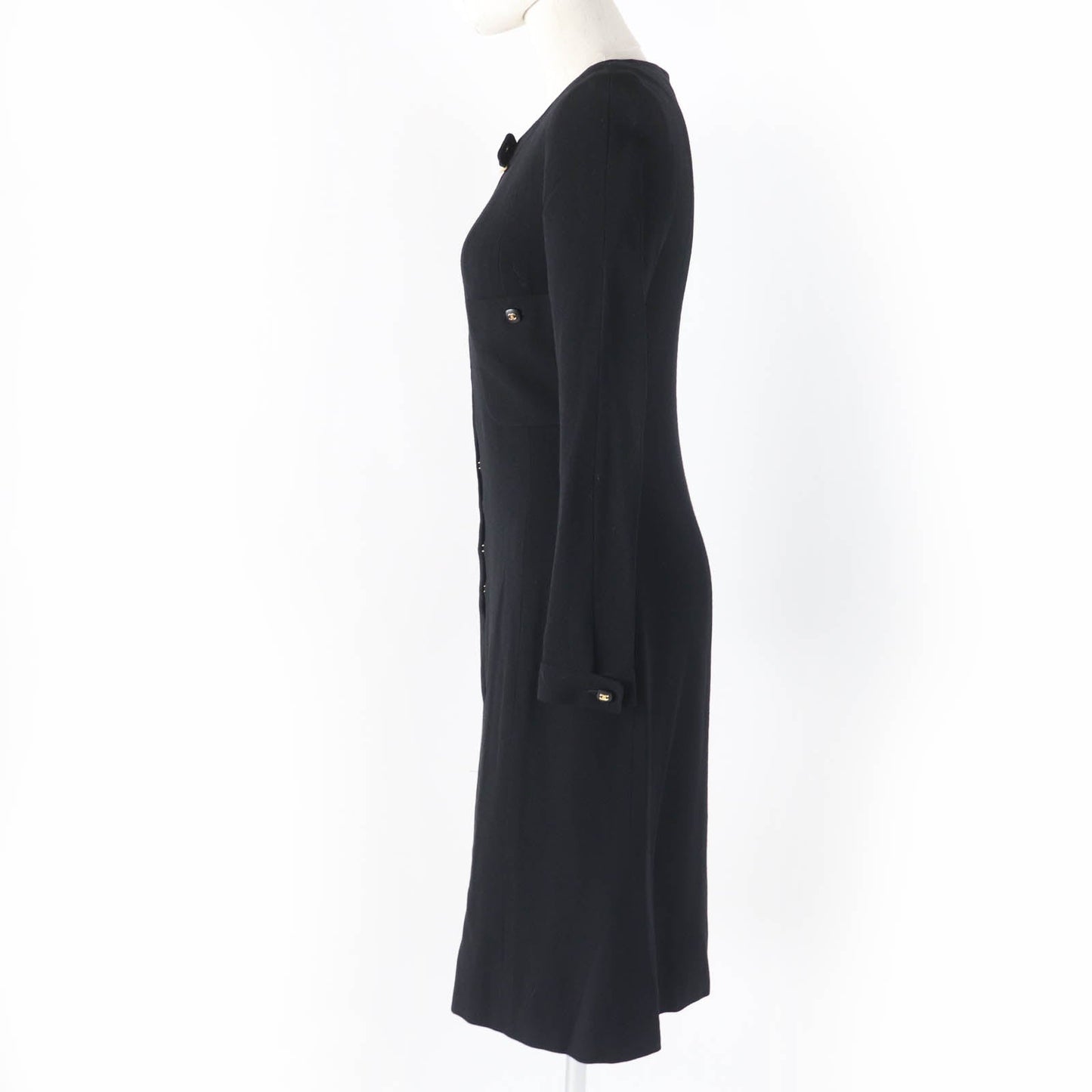 CHANEL one piece 96A P08207V04917 Main: 100% wool, Lining: 95% silk, Lining: 5% spandex black Women 36